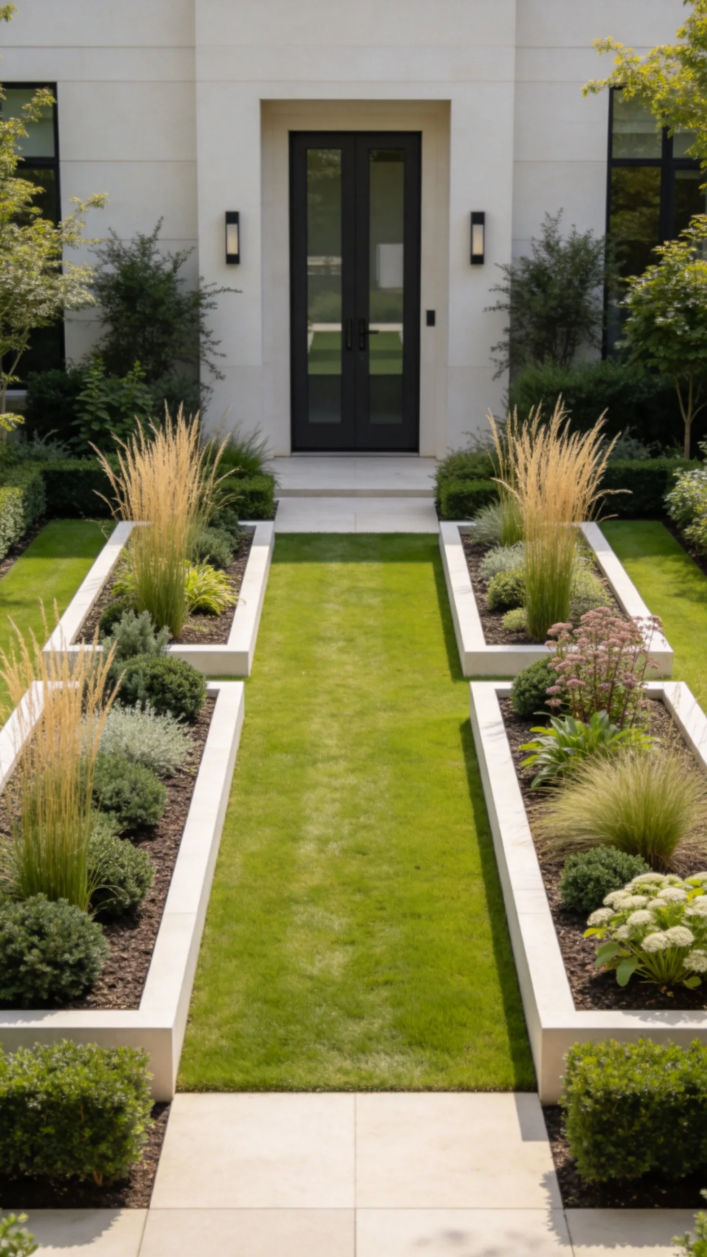 15. Create a Symmetrical Lawn-and-Bed Layout