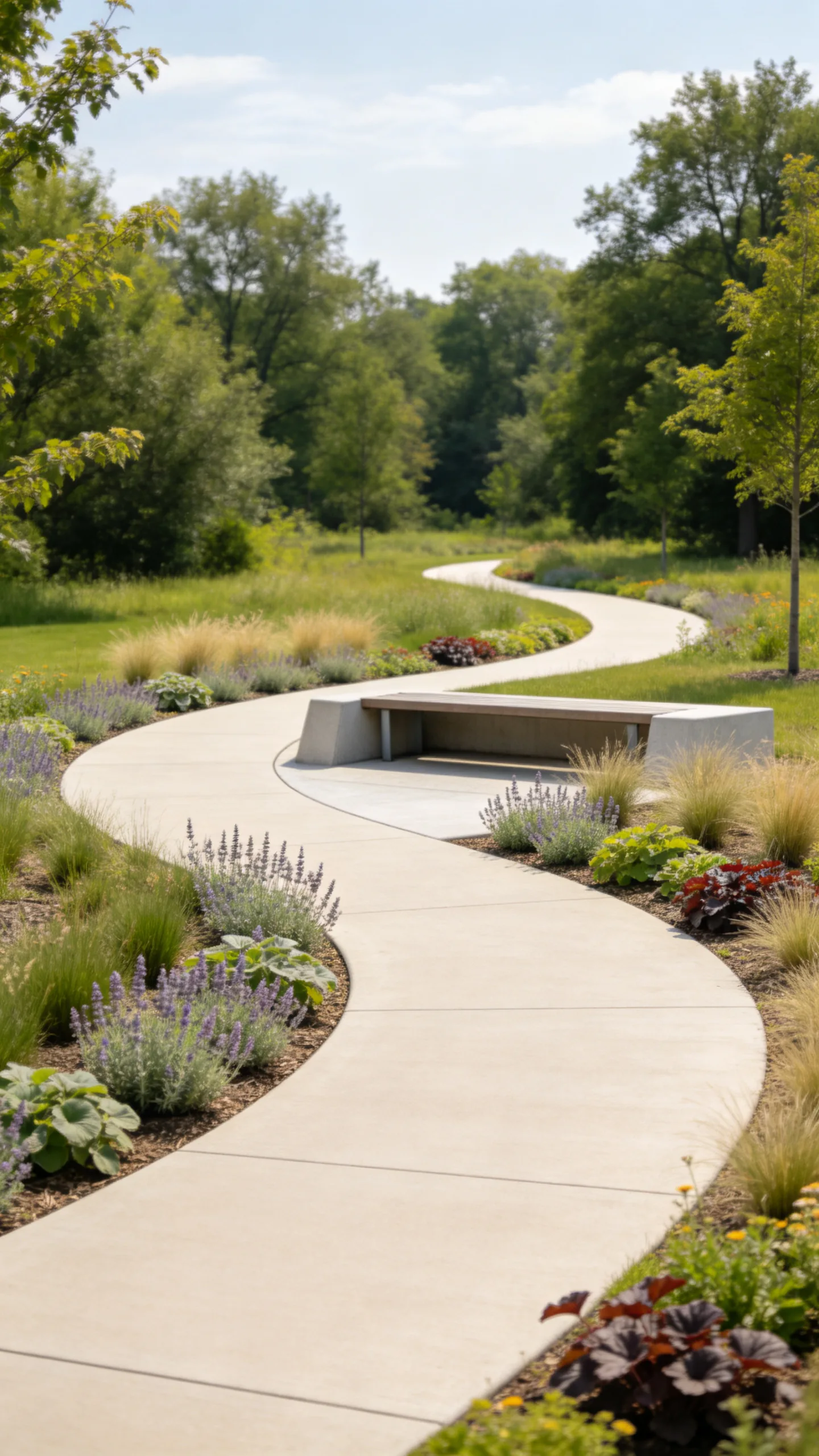 15. Wide Accessible Path With Flush Planting Edges