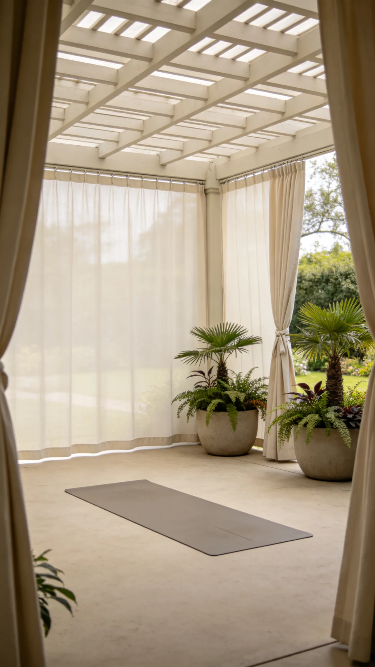 16. Combine Outdoor Curtains with Container Plants