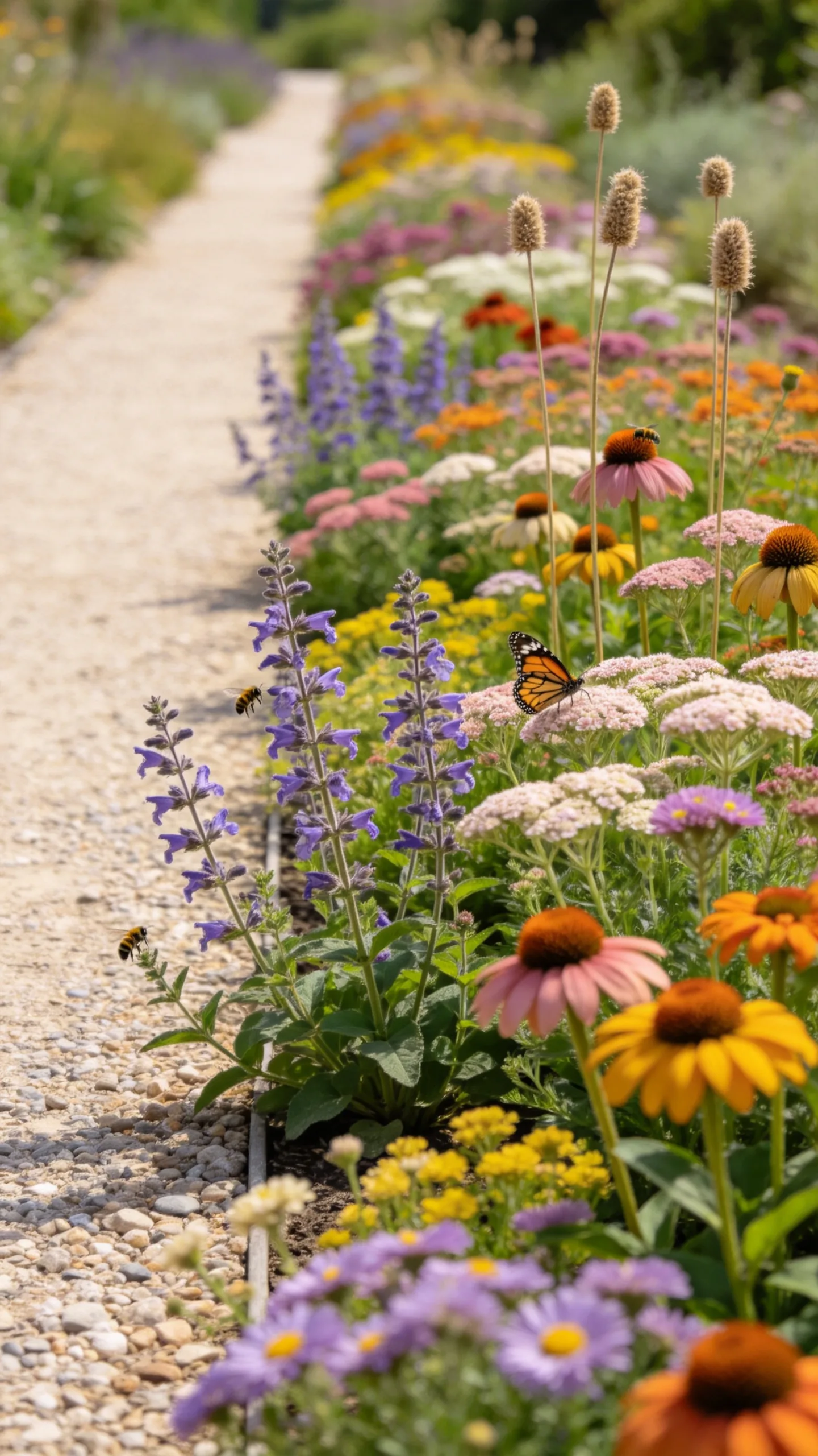 16. Plant a Pollinator Strip Beside a Gravel Path