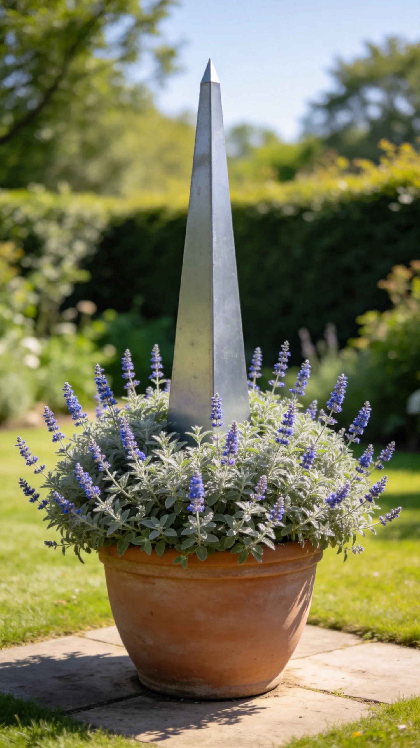 17. Catmint Around a Container Obelisk