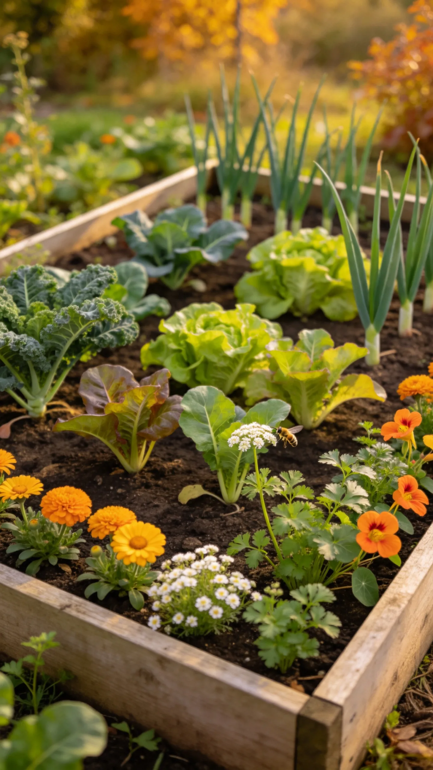 17. Pollinator-Edged Vegetable Bed