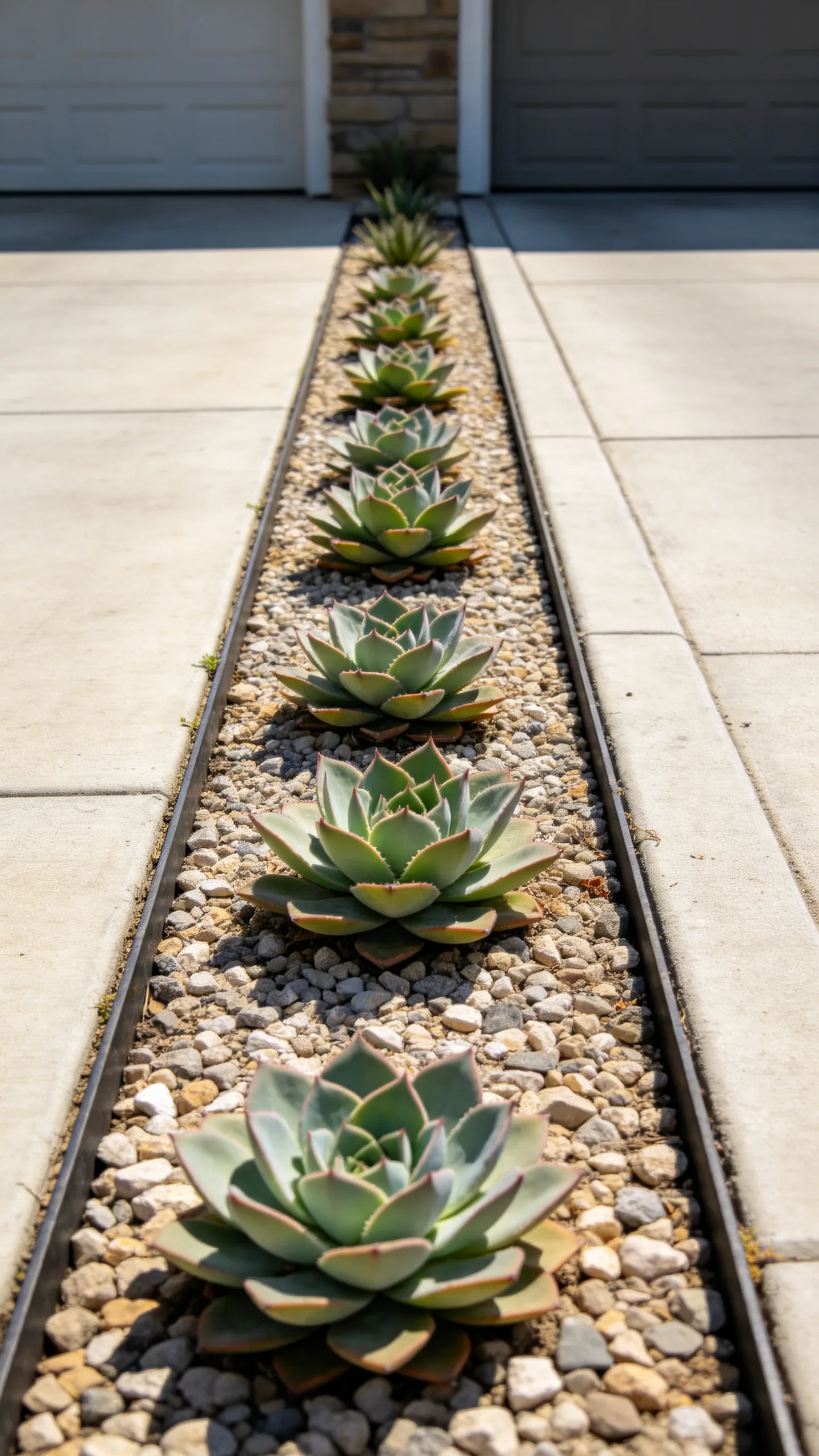 17. Succulent Strip Beside a Driveway