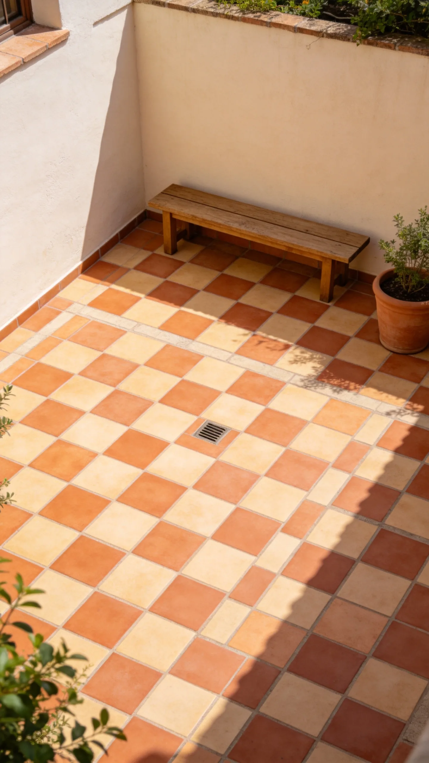 17. Create a Checkerboard Tile Patio
