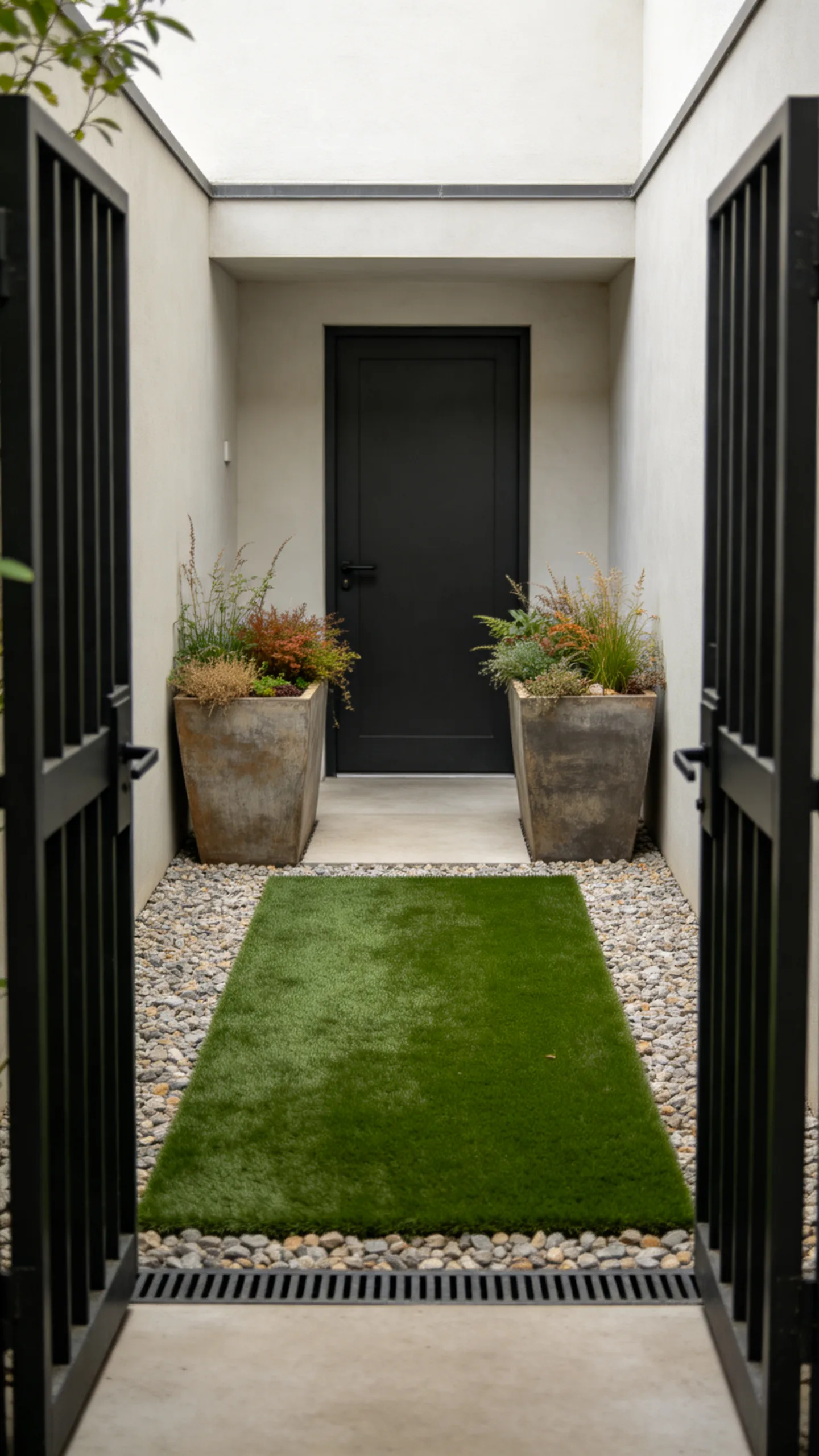 18. Use Artificial Turf in a Tiny Enclosed Front Yard