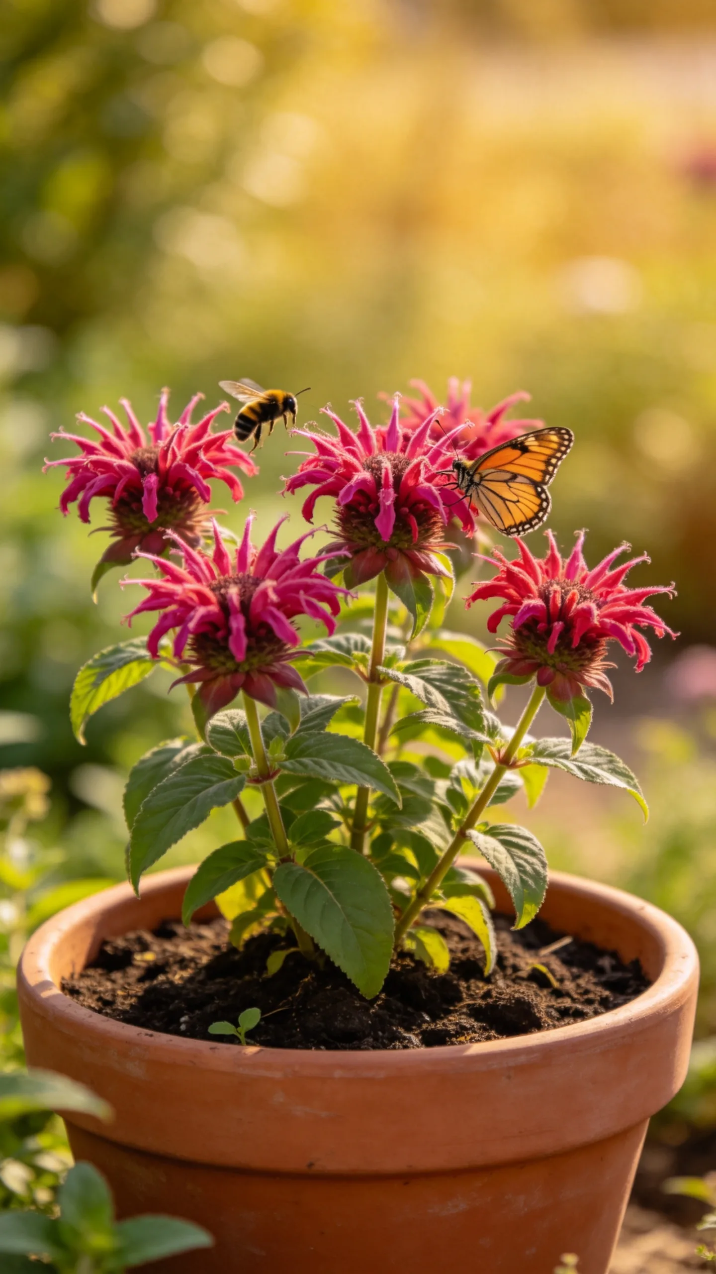 18. Bee Balm in a Moisture-Retentive Container
