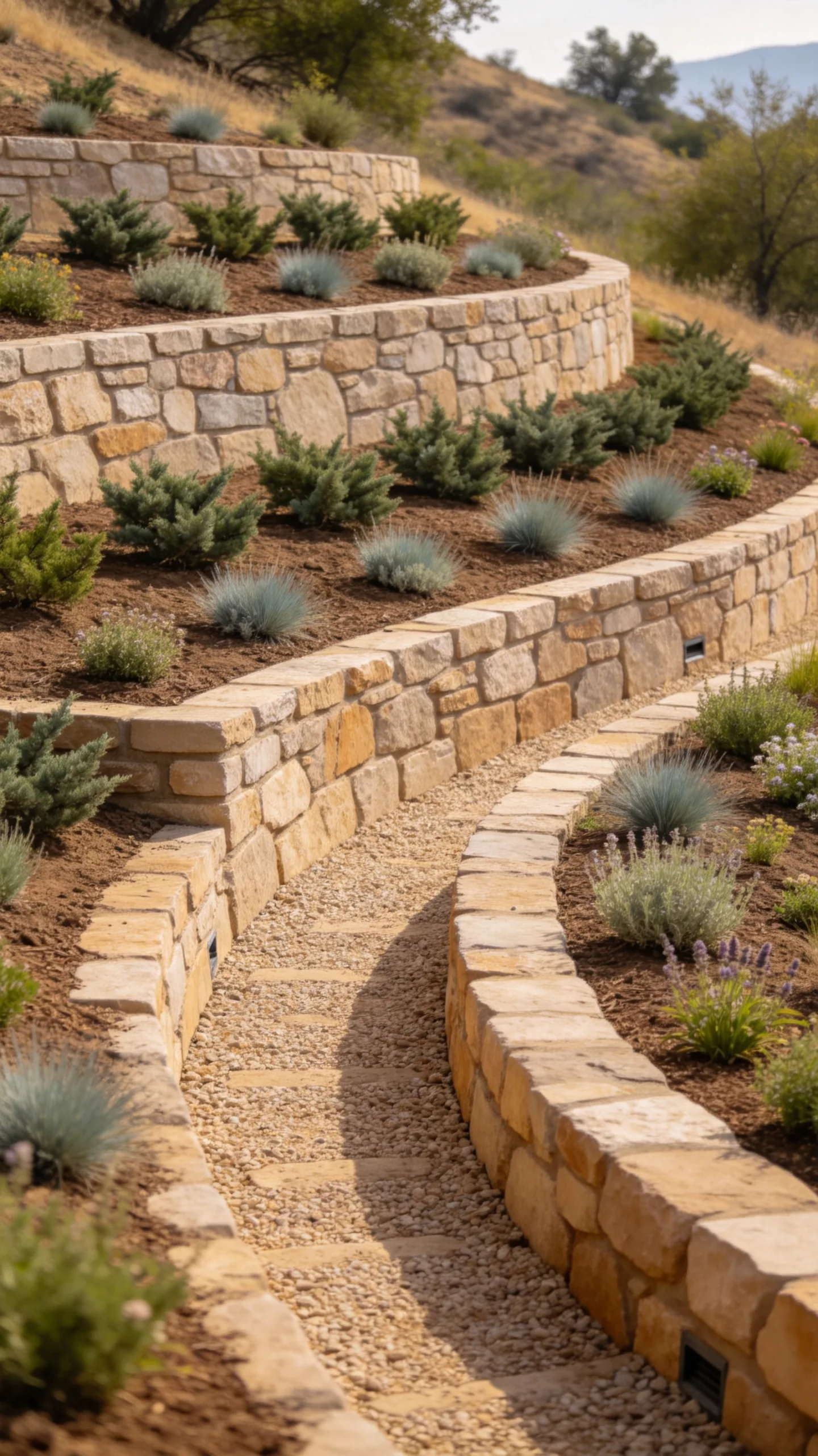 18. Terrace a Dry Slope With Stone