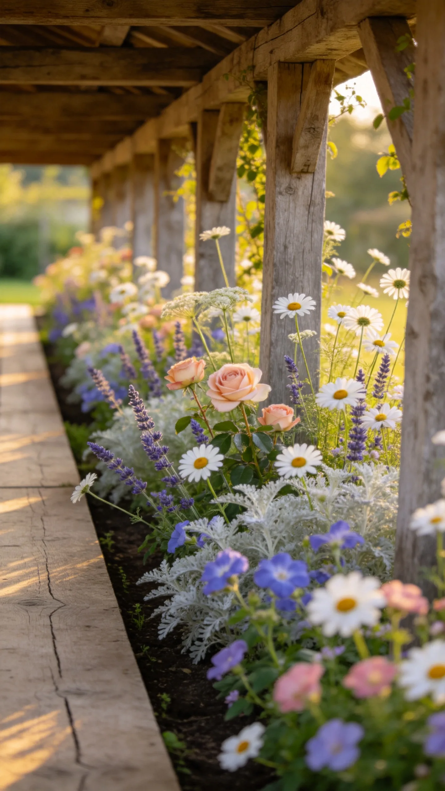 18. Grow Flowers Along a Picket Fence