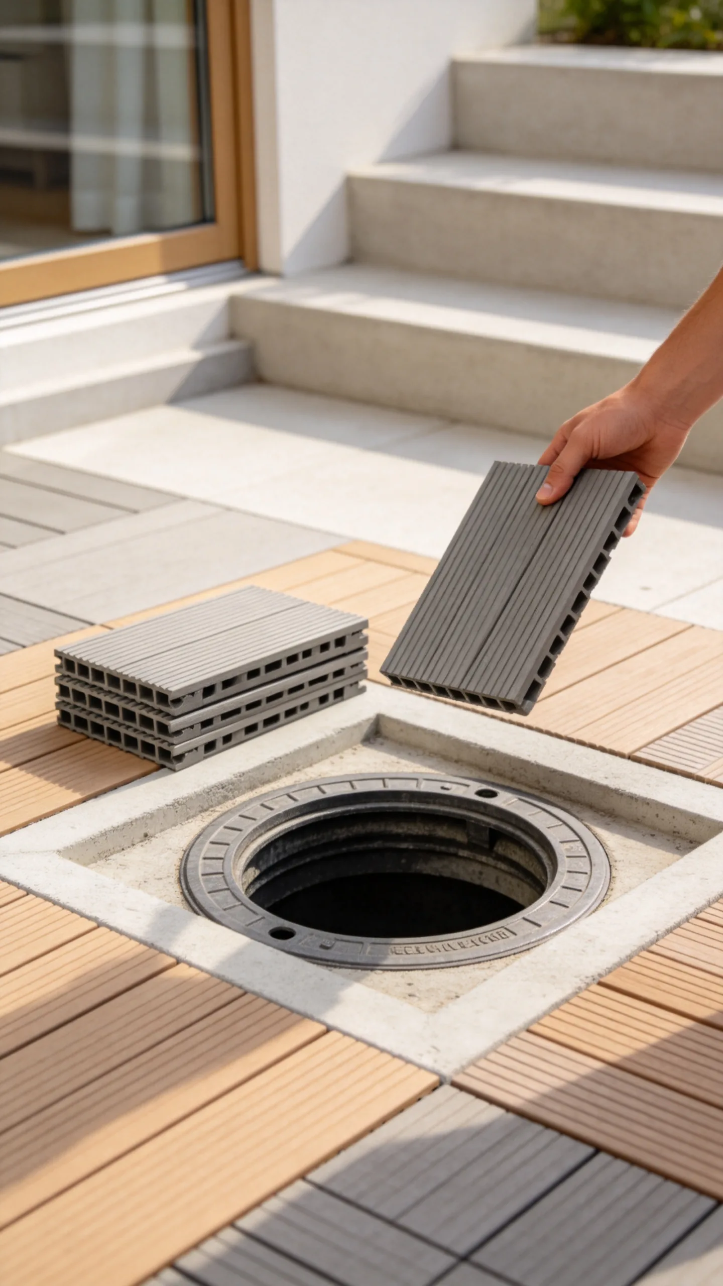 18. Raised Rim With Removable Deck Tiles