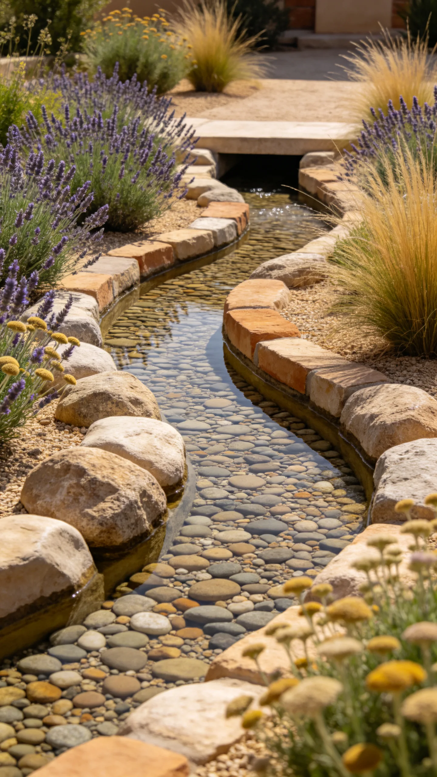 18. Form a Dry Creek with Rounded Stone