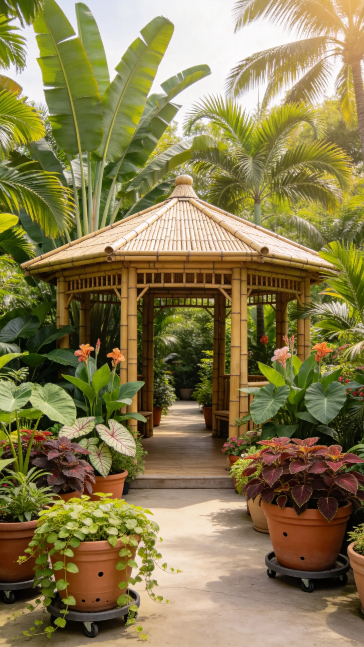 18. Tropical Container Garden Gazebo