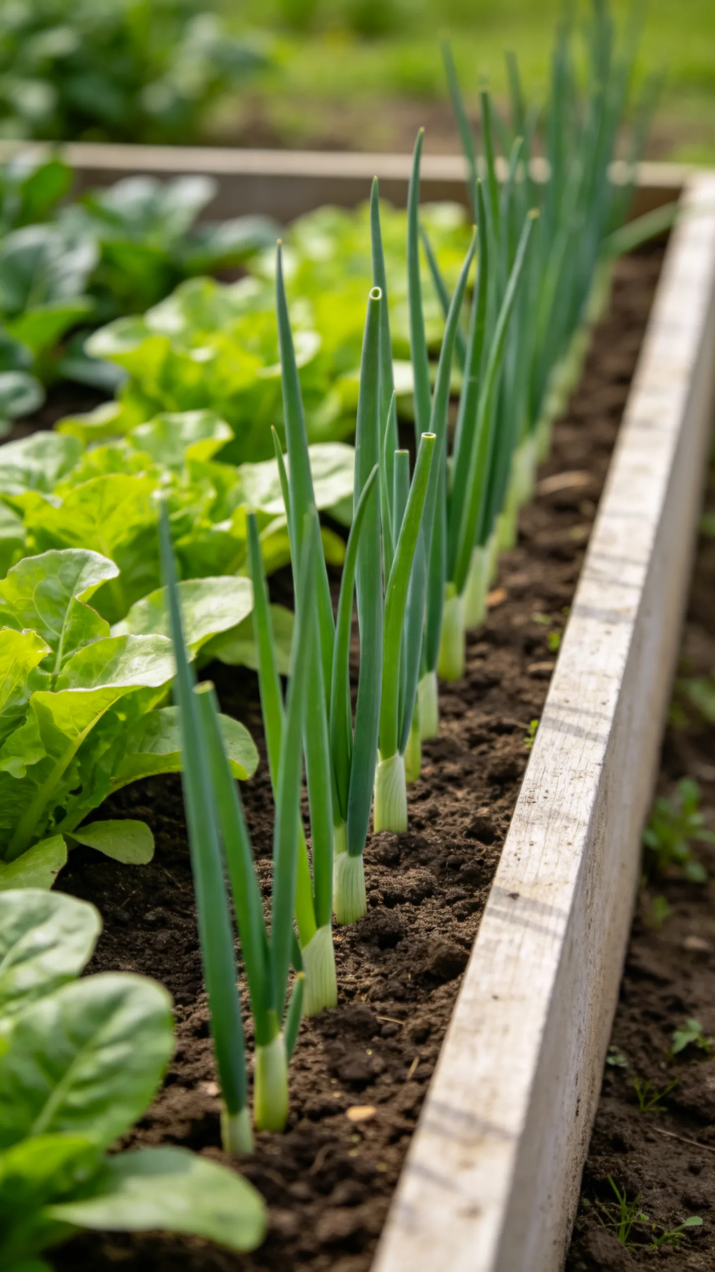 19. Bunching Onions Along Bed Borders