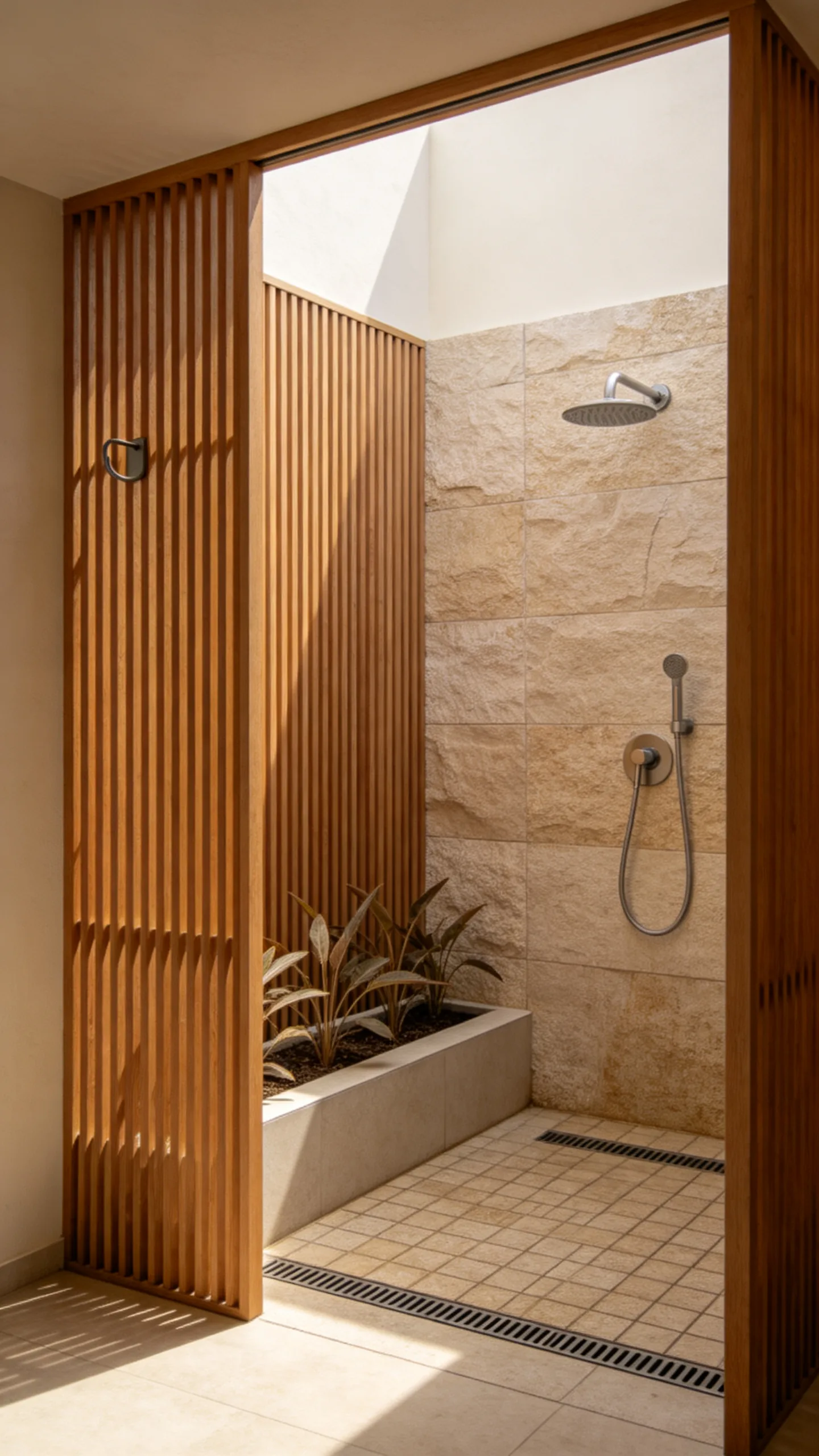 19. Finish With a Simple Outdoor Shower Nook