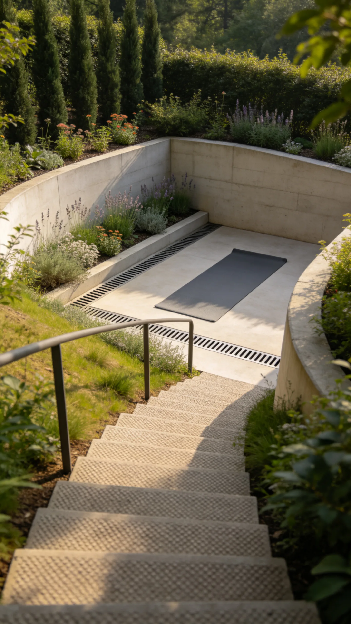 19. Create a Sunken Garden Room with Layered Planting