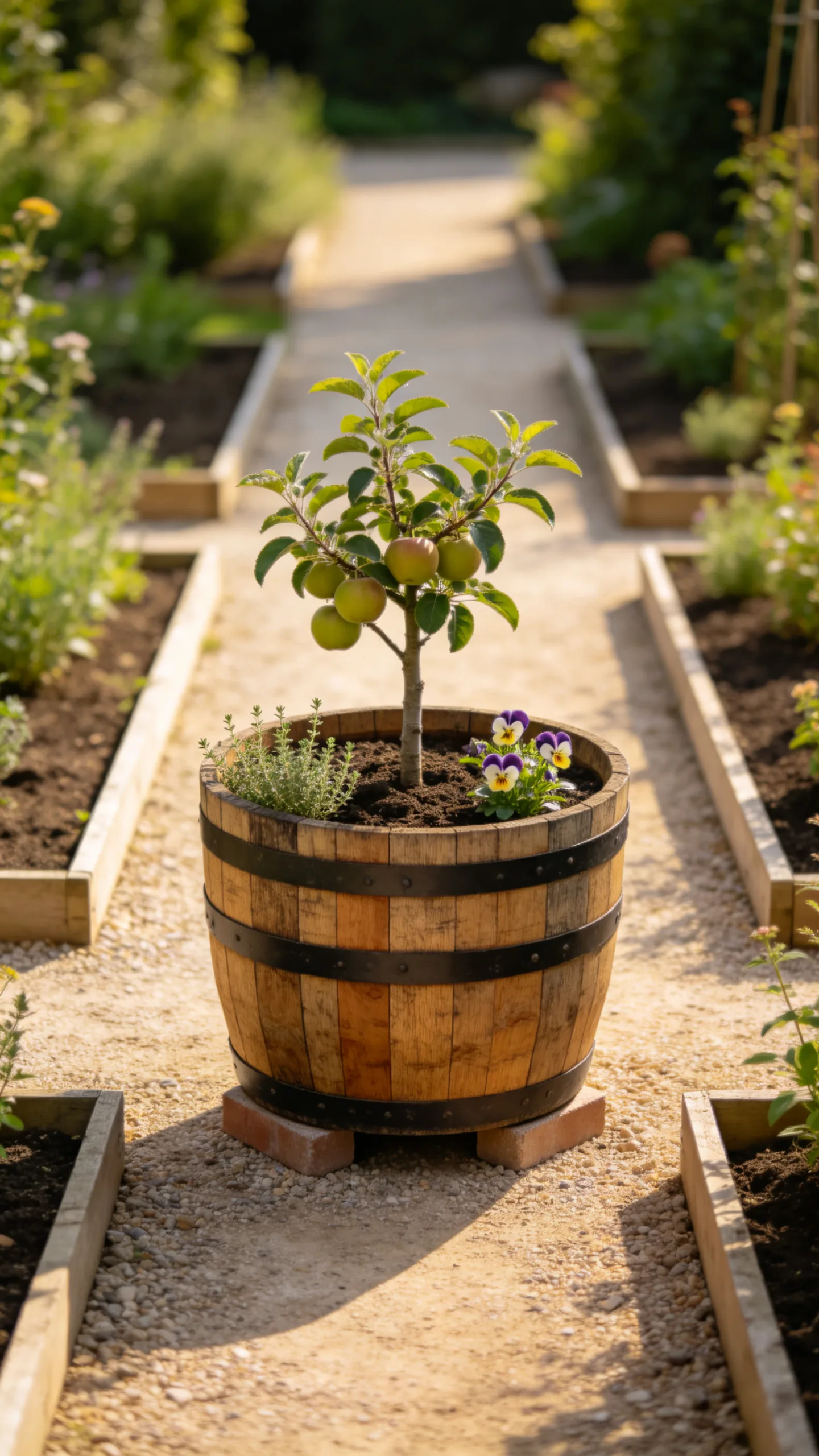 19. Create a Barrel Planter Focal Point