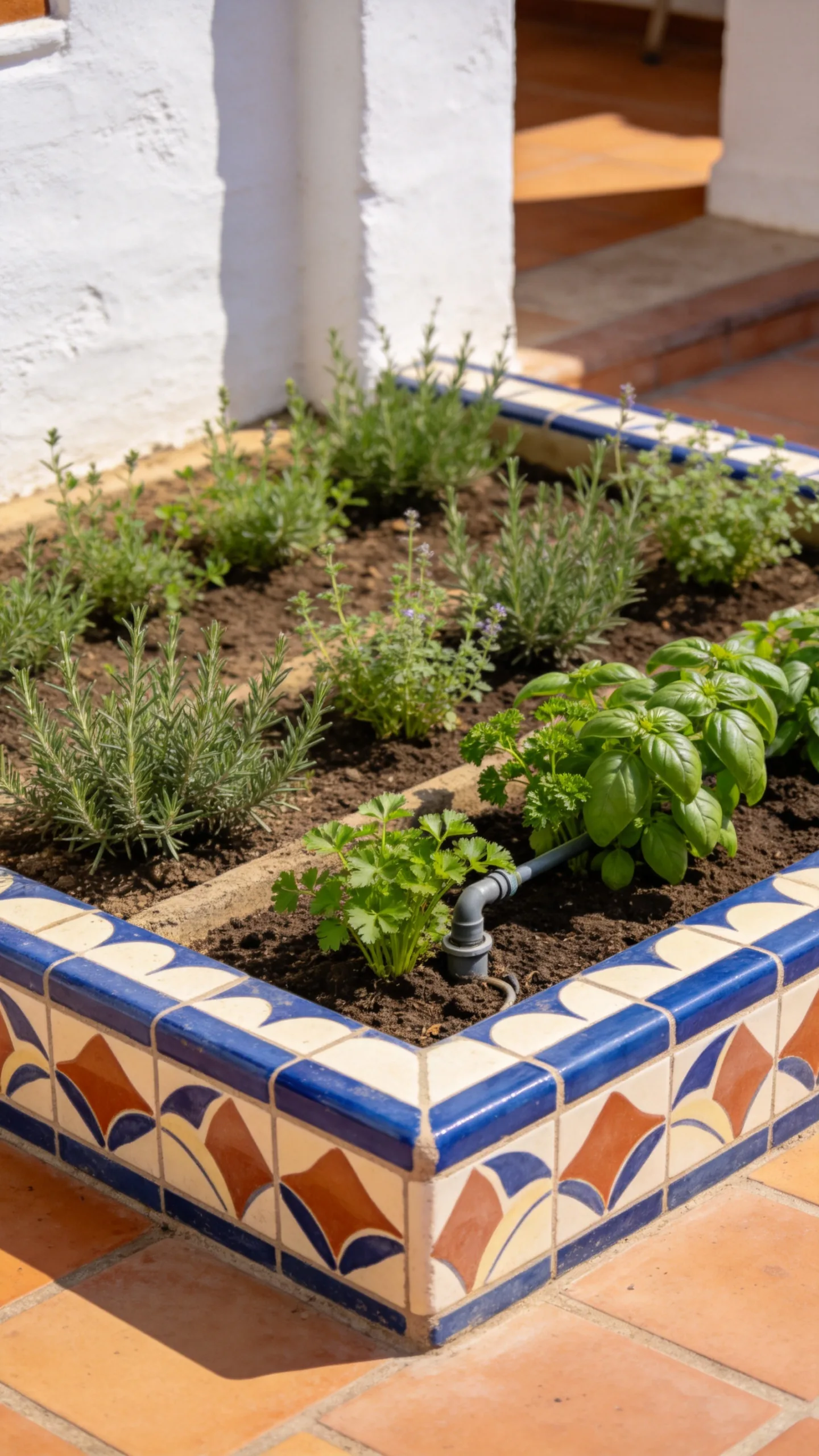 20. Border a Herb Garden with Decorative Tile
