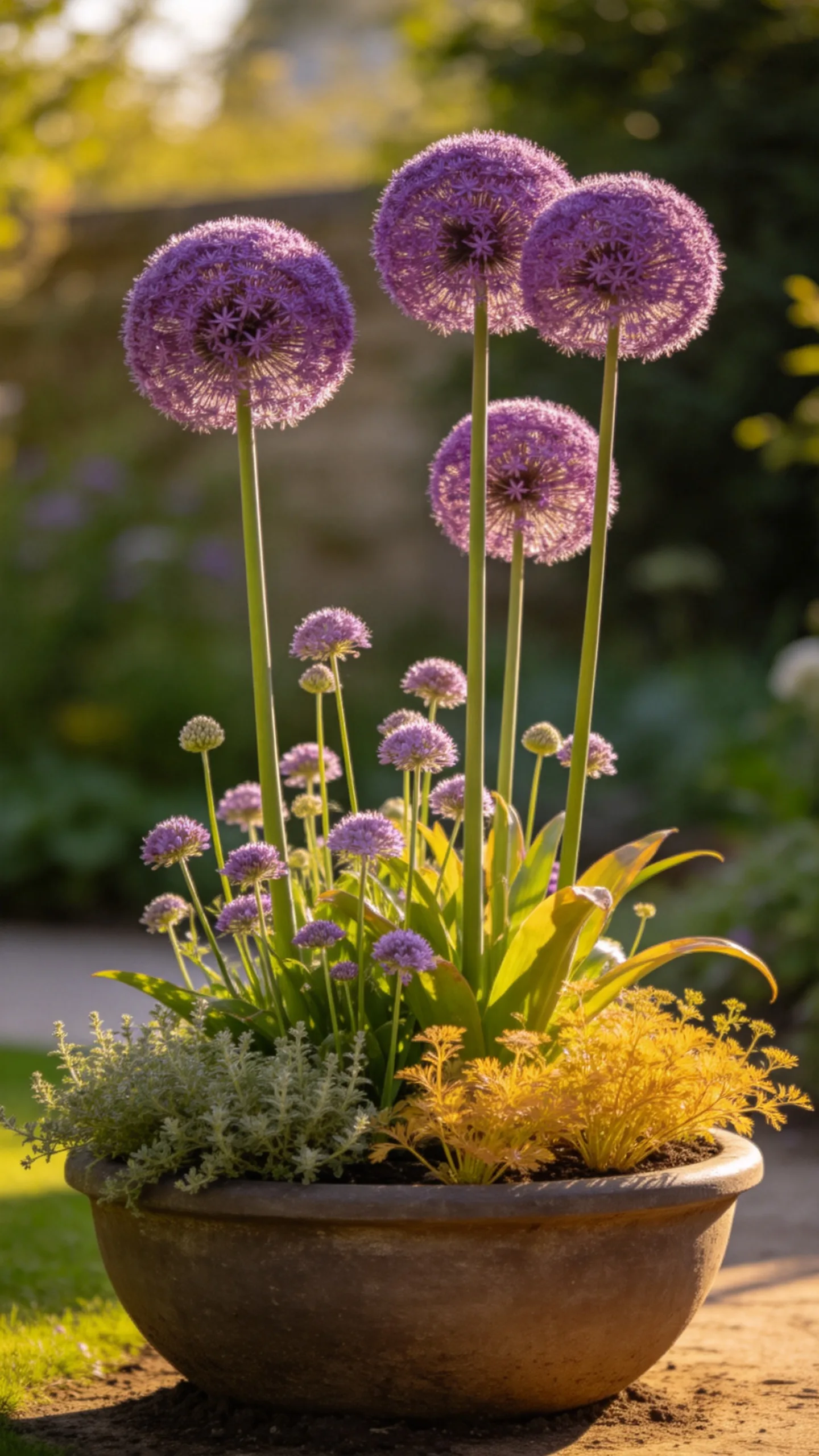 21. Alliums in a Layered Bulb Pot