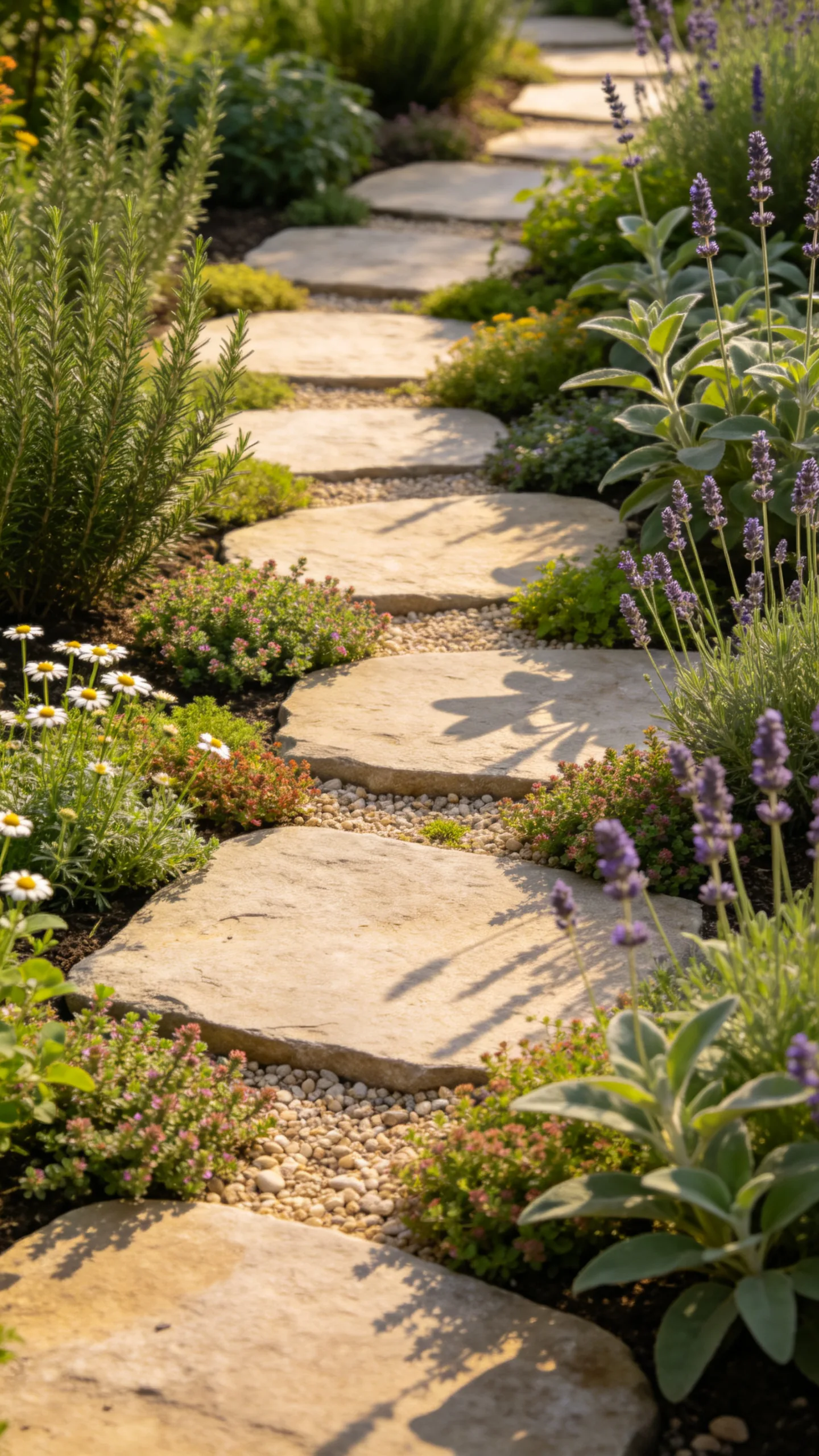 21. Mix Flagstones With Low-Growing Herbs