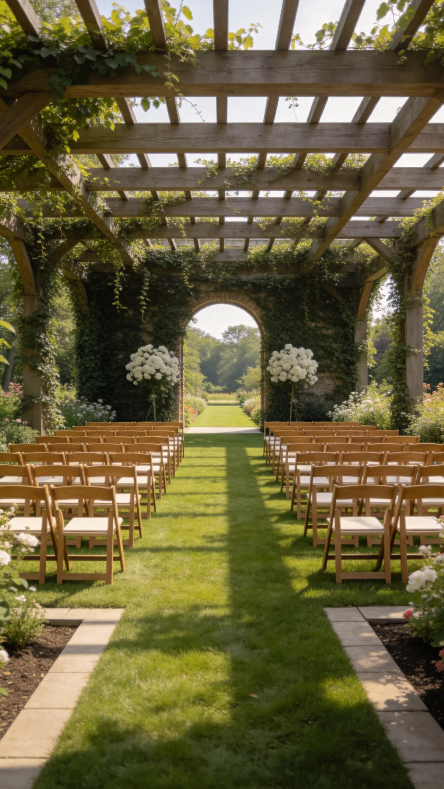 21. Pergola Ceremony With Garden-Room Seating