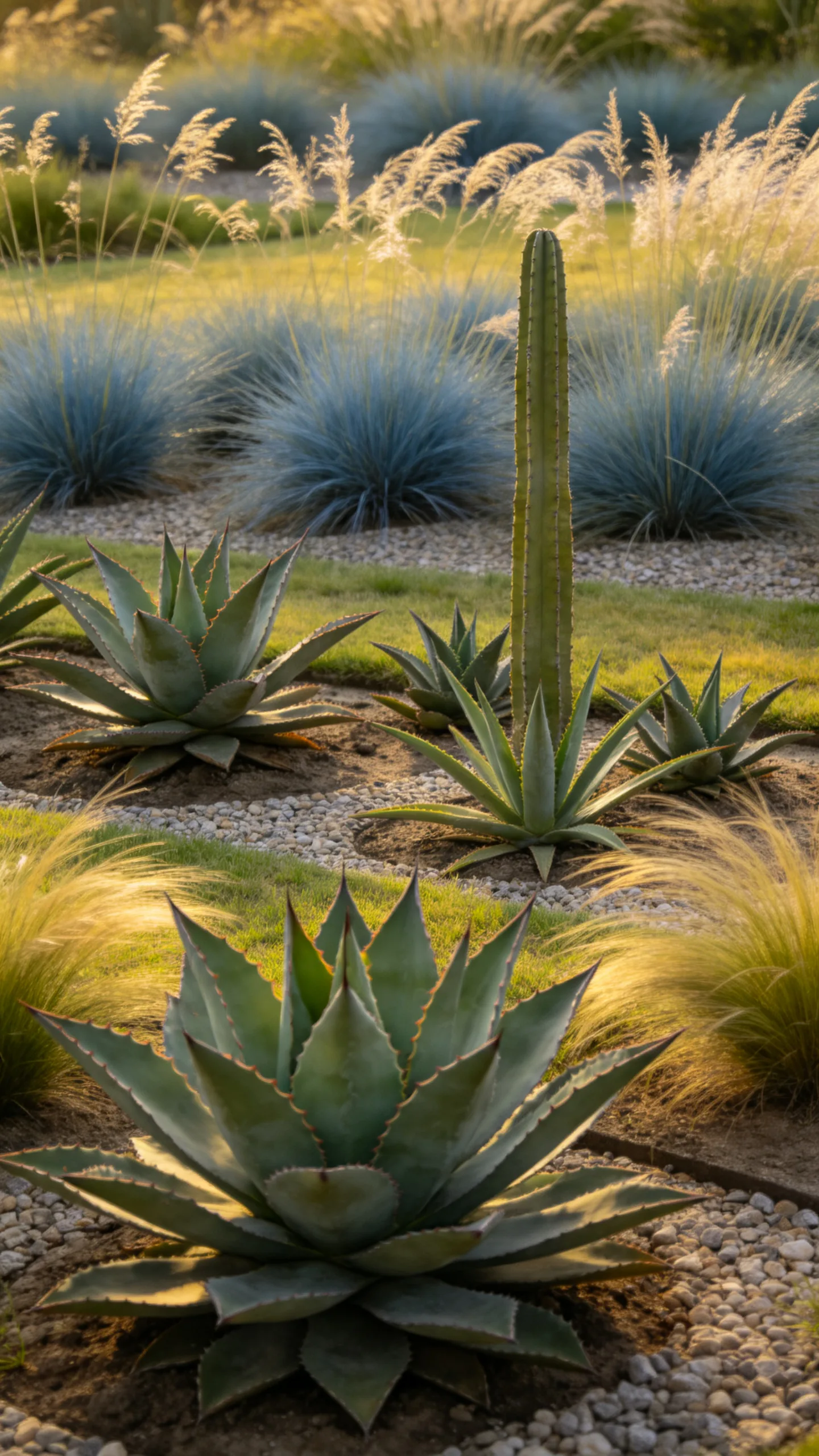 22. Succulent and Ornamental Grass Combination
