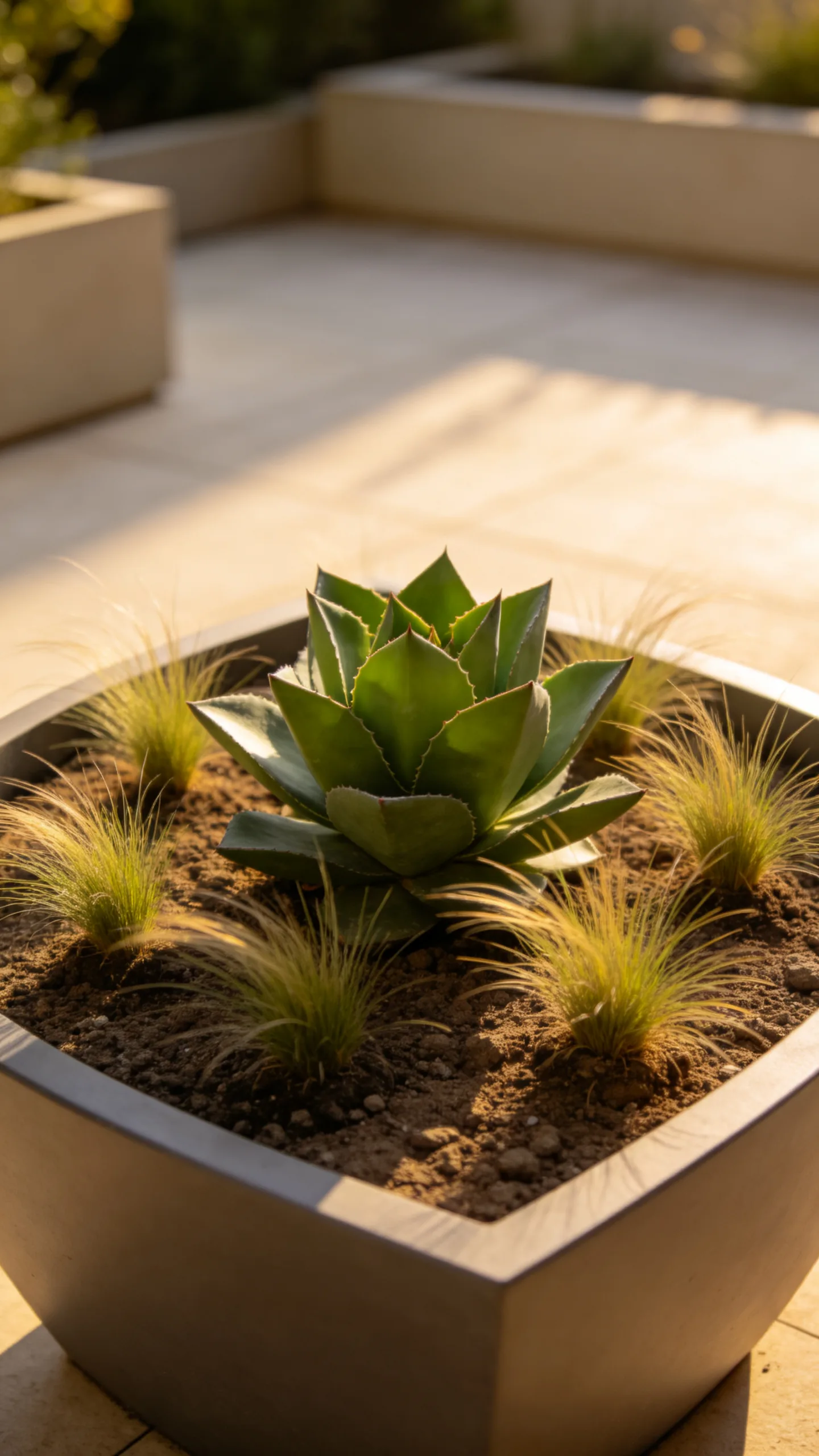 23. Euphorbia and Ornamental Grass Mixed Planter