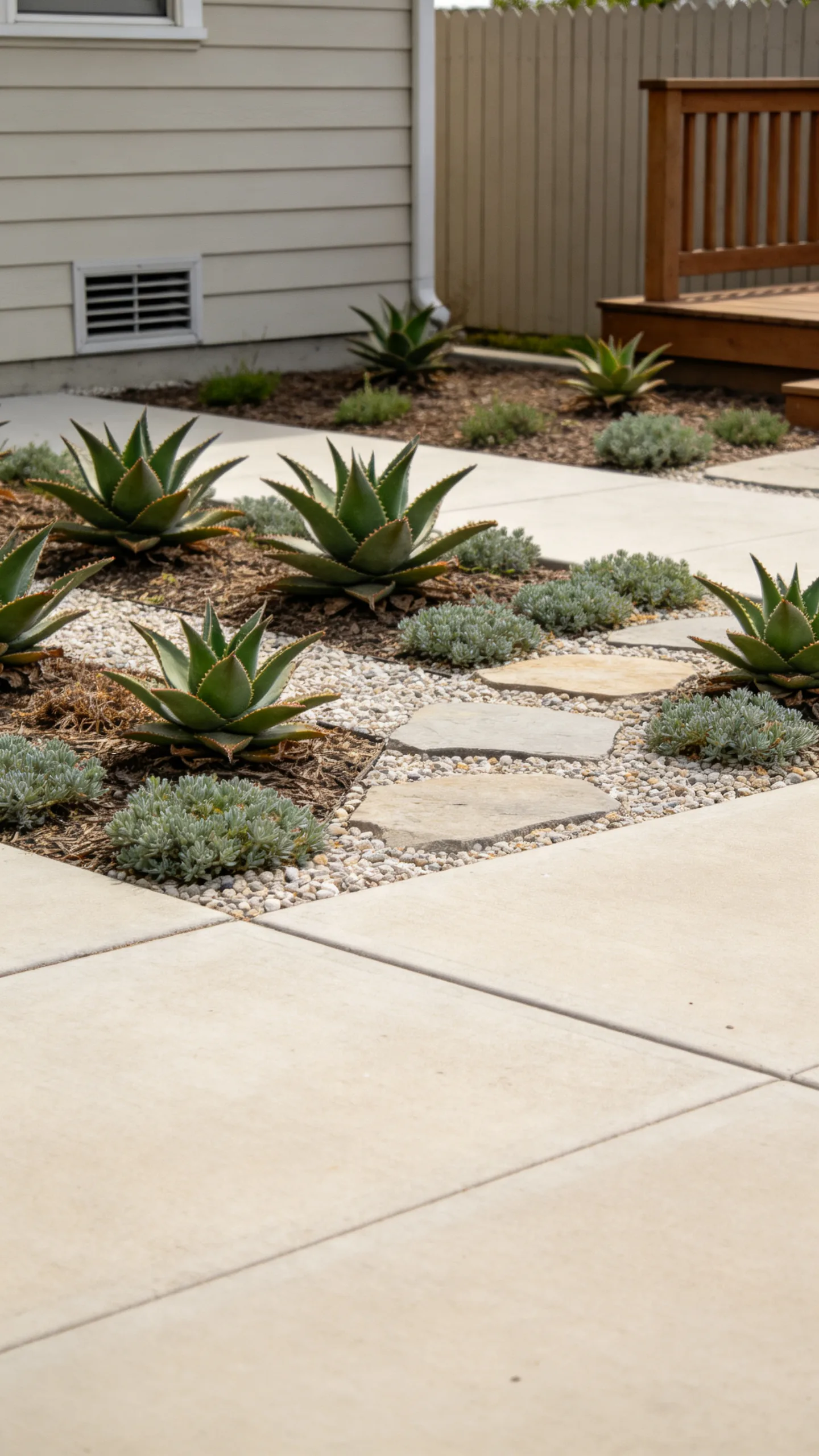 23. Fire-Smart Succulent Buffer Near a Patio