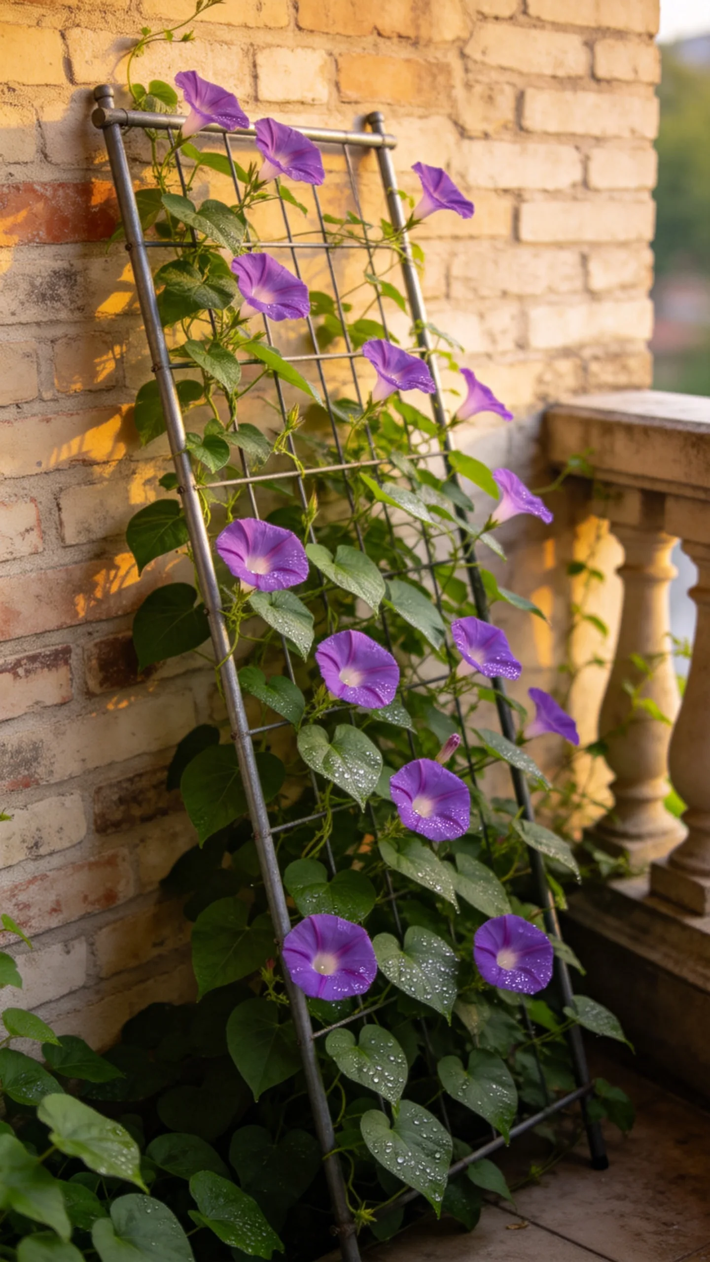 11. Add a Compact Trellis for Climbing Plants