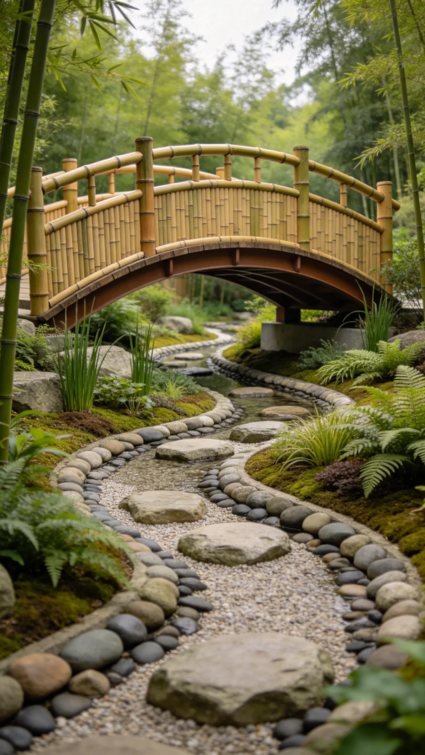 16. Bamboo Bridge Over a Dry Creek Bed