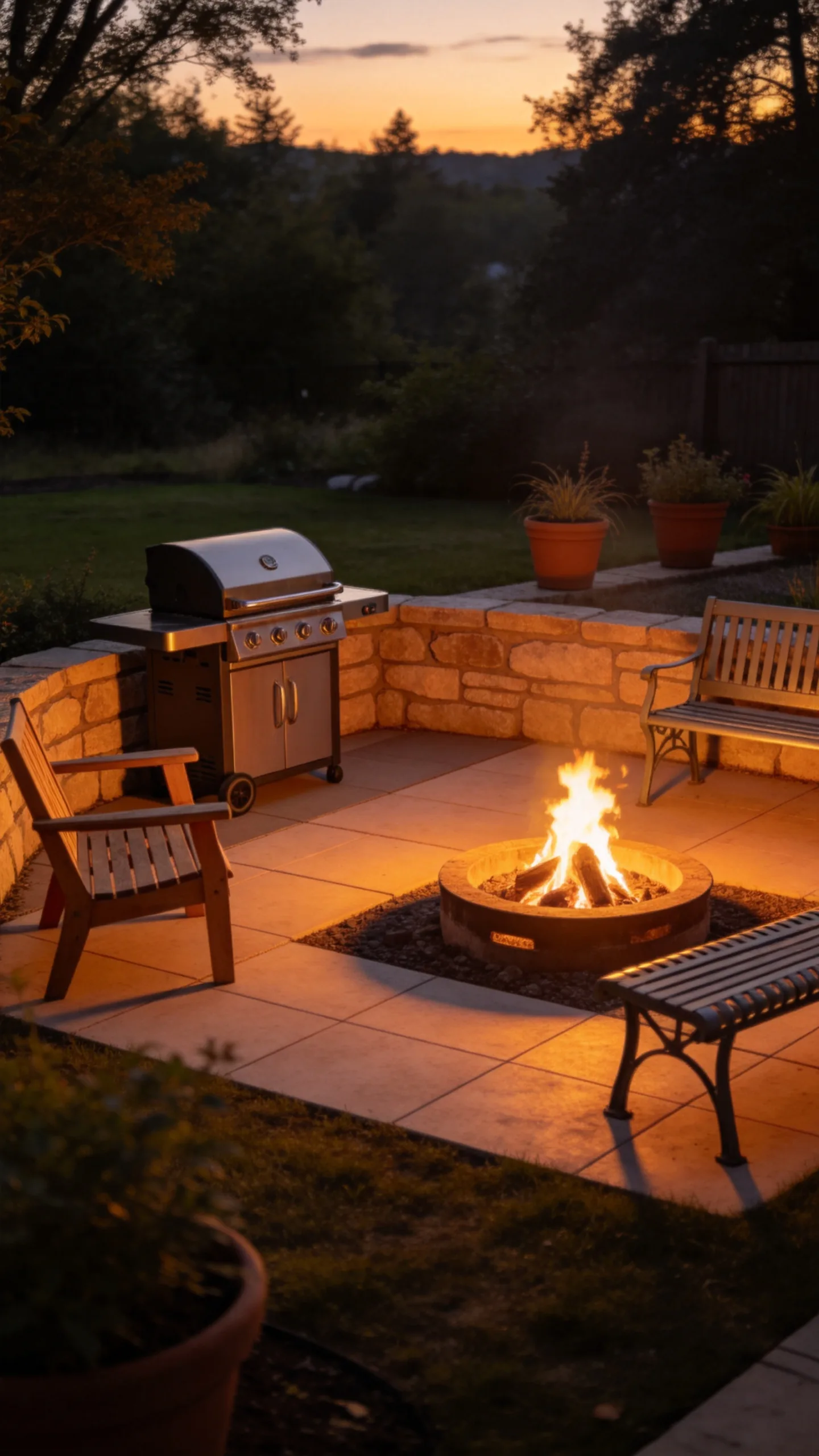 16. Design a BBQ Area Around a Fire Pit
