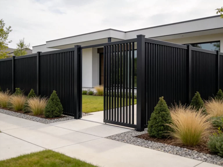 15 Black Aluminum Fence Ideas for a Sleek Modern Yard
