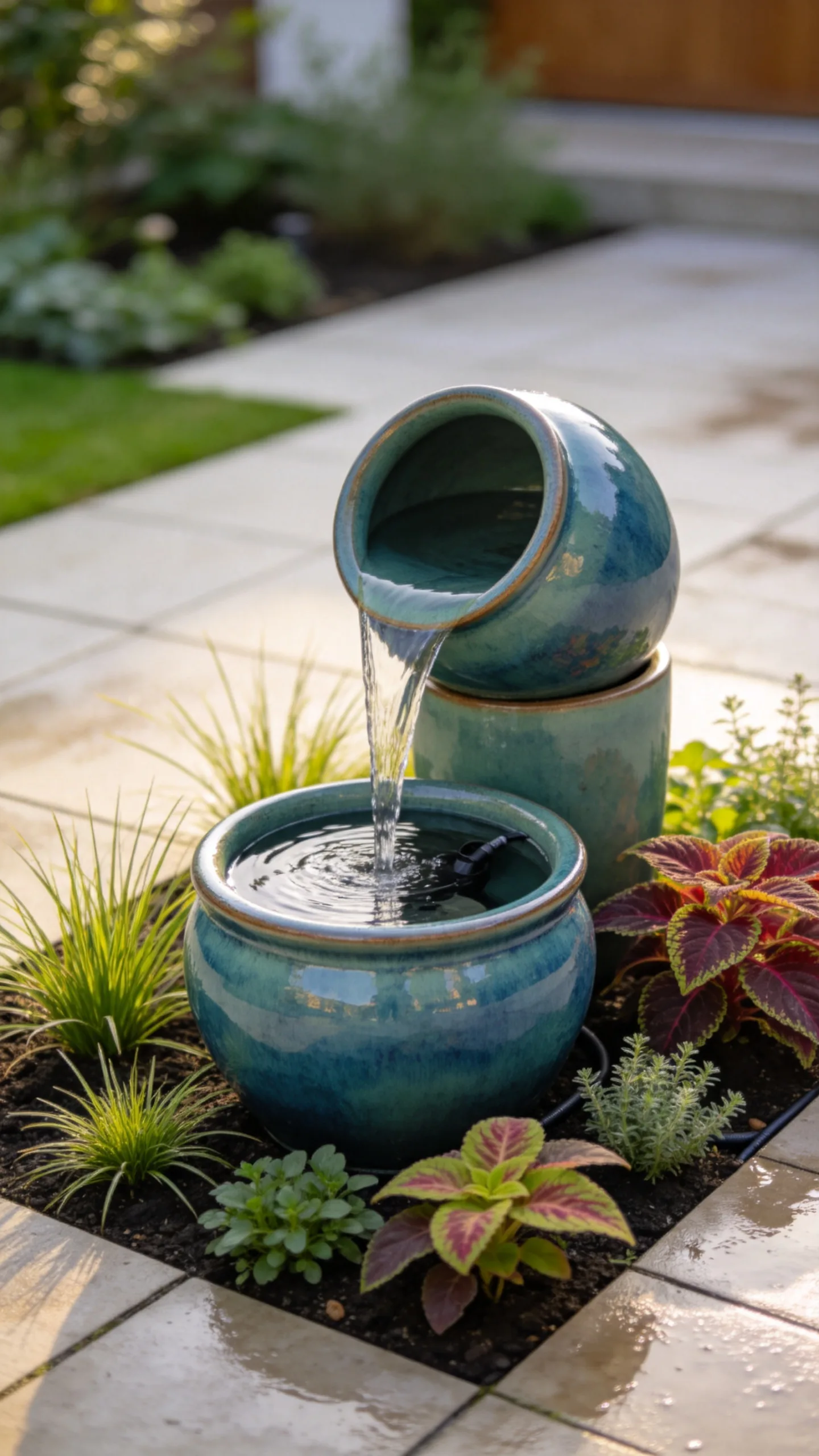 3. Ceramic Pot Spill Fountain