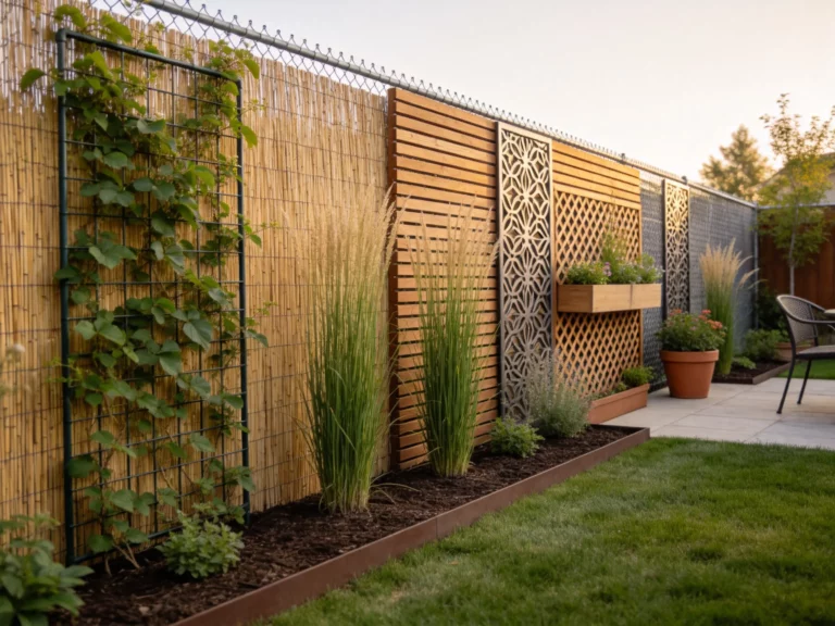 15 Chain Link Fence Cover Up Ideas Using Plants, Panels, and Screens