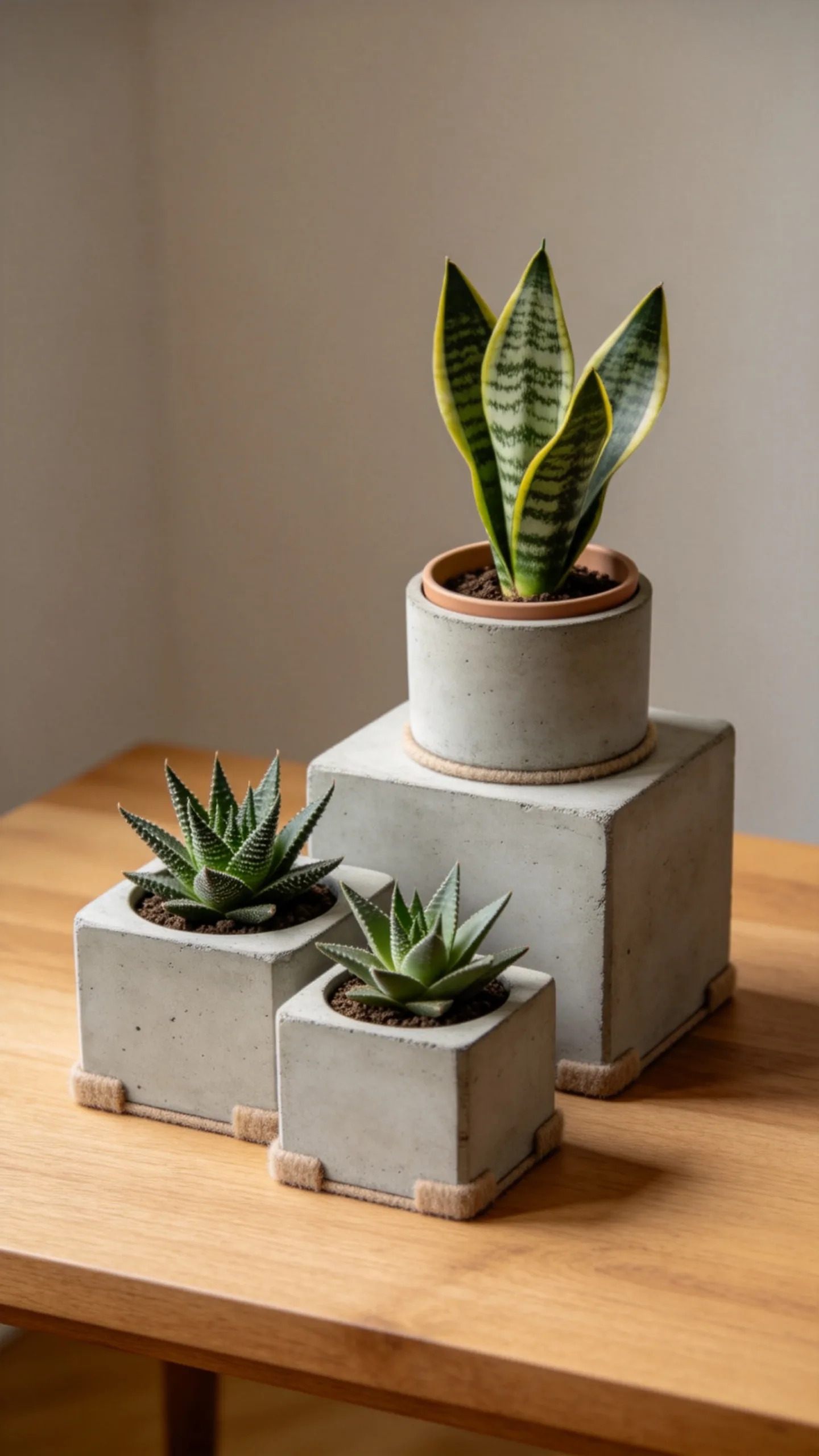 10. Concrete Planter Cluster