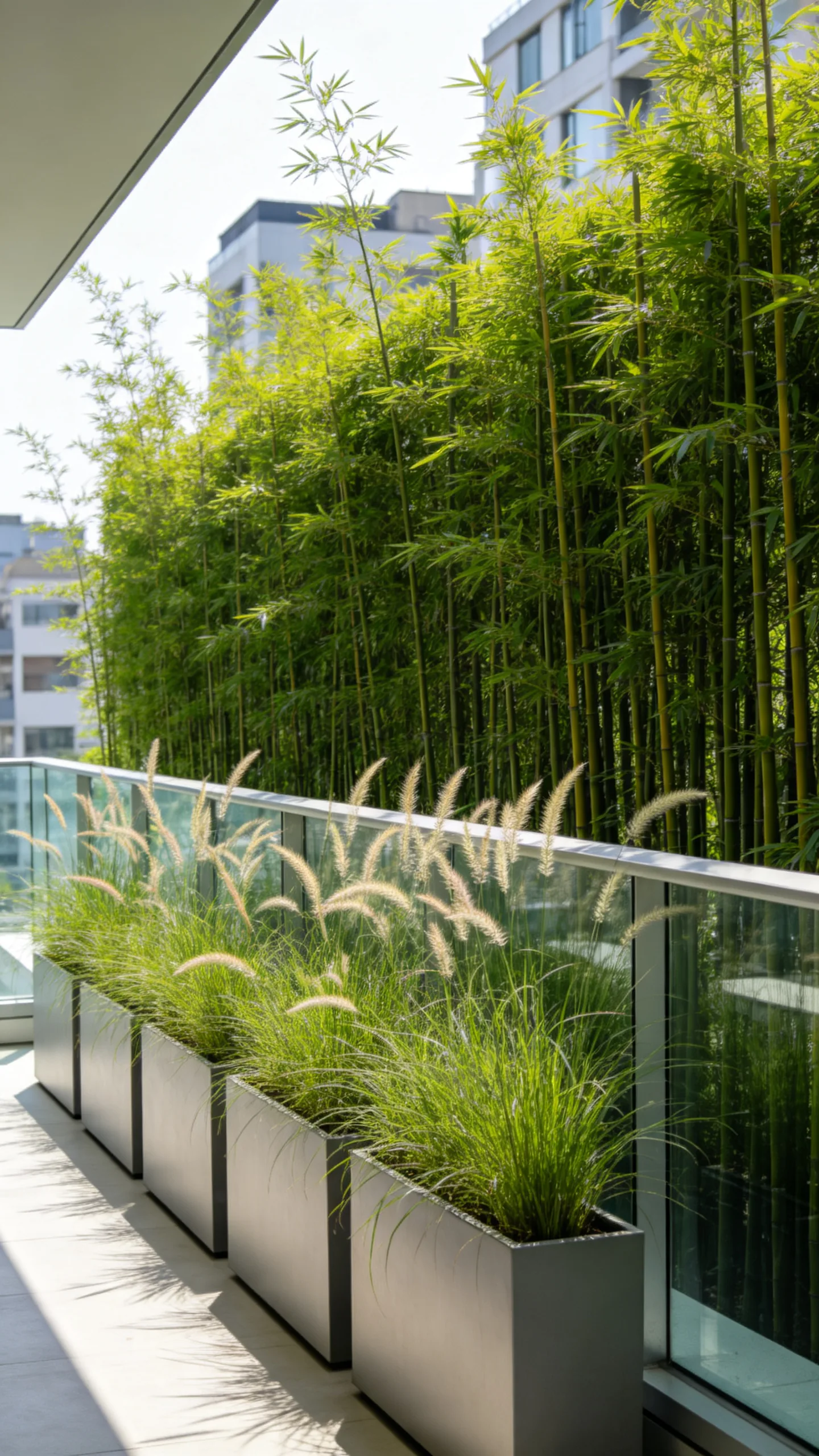 6. Create a Living Privacy Screen With Tall Planters