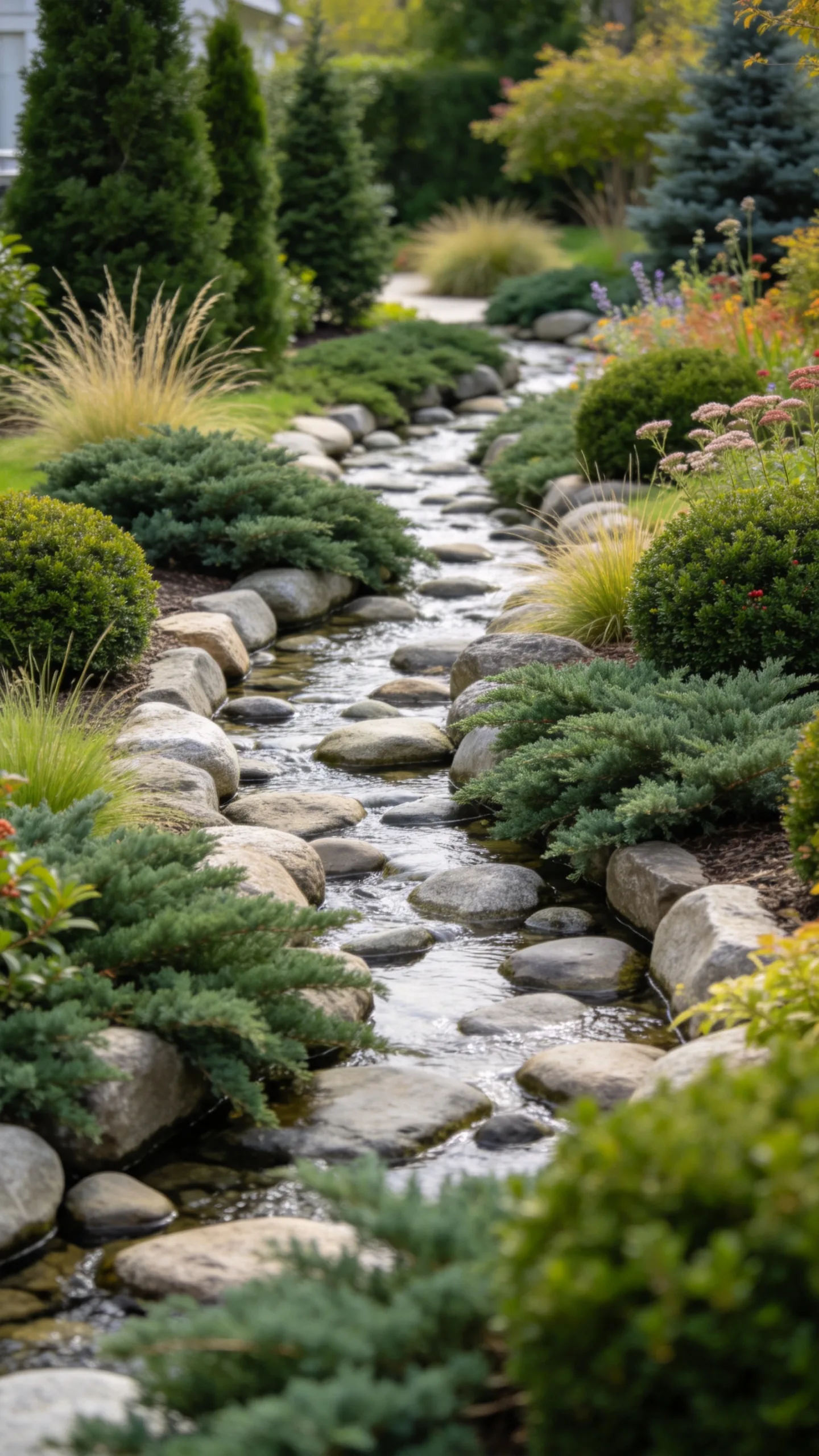 15. Evergreen-Framed Rock River Bed