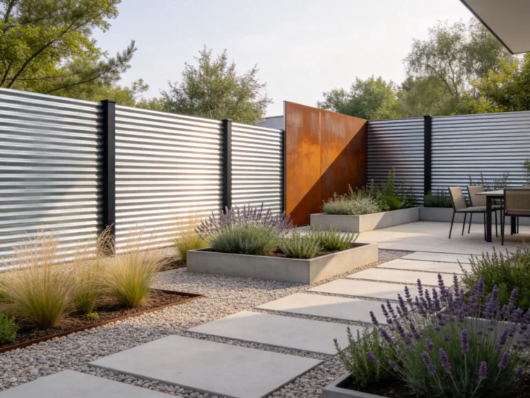15 Sheet Metal Fence Ideas For A Modern Low-Maintenance Yard