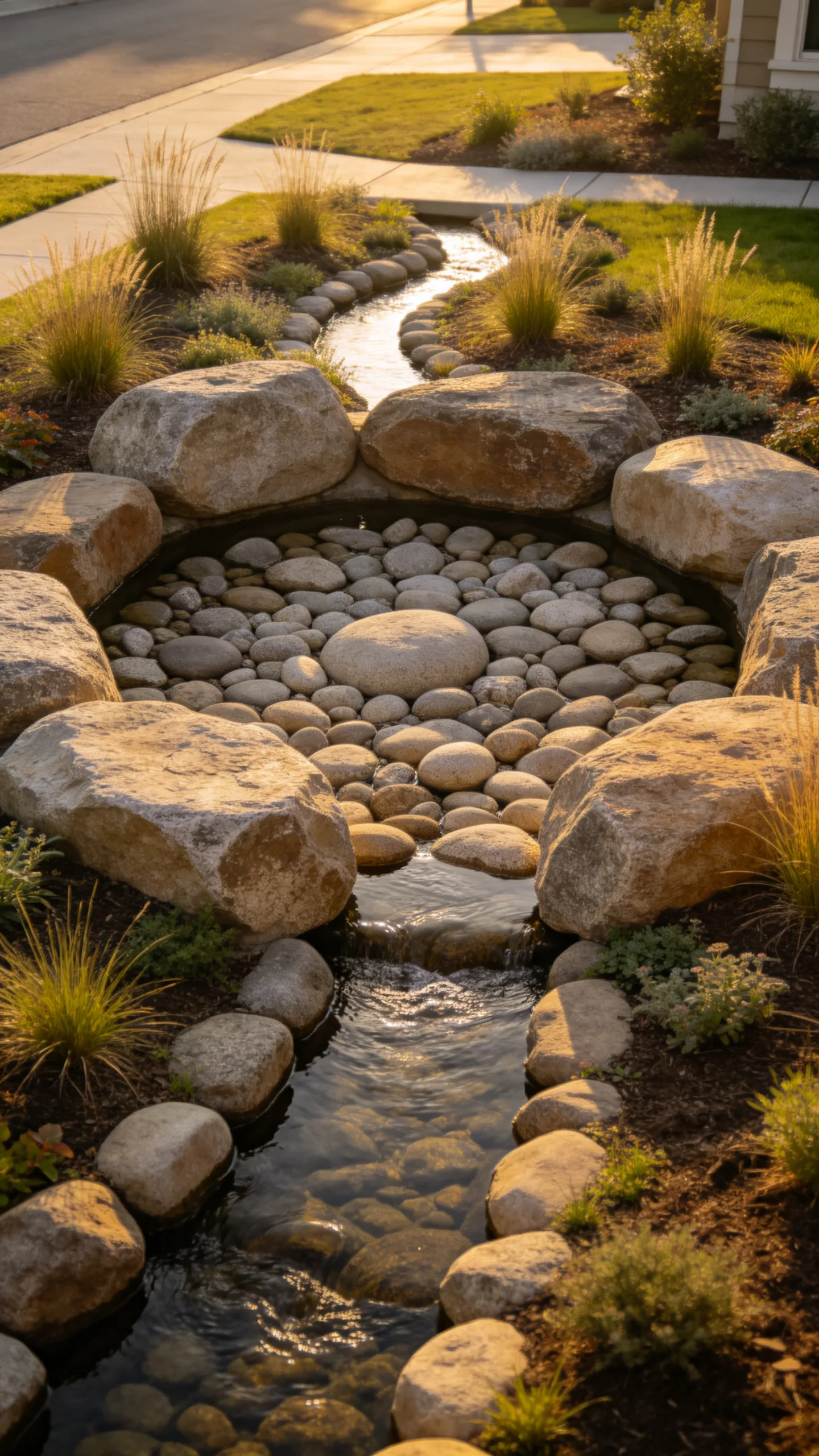 22. Front-Yard River Bed Ending in a Boulder Pool