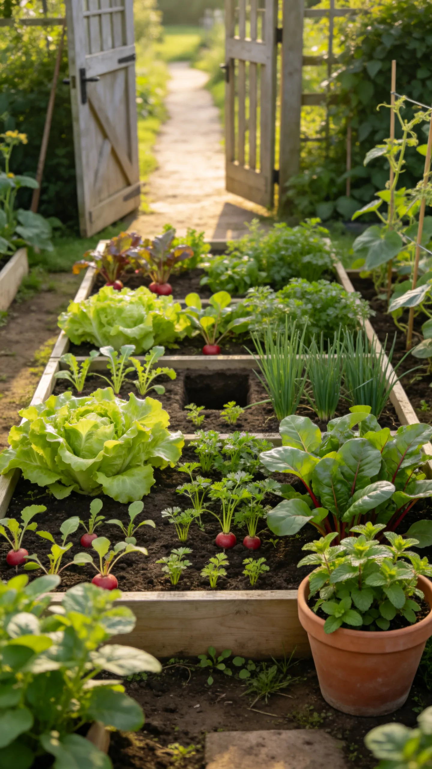 7. Build a Compact Herb and Salad Bed Near the Entrance