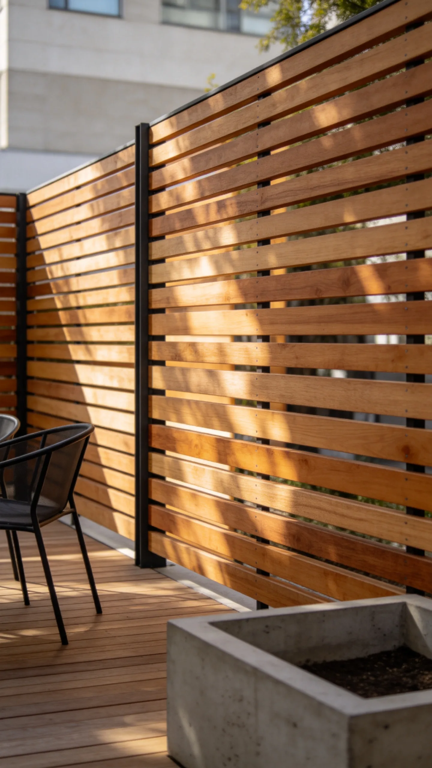 1. Slatted Wooden Screens for Modern Minimalism
