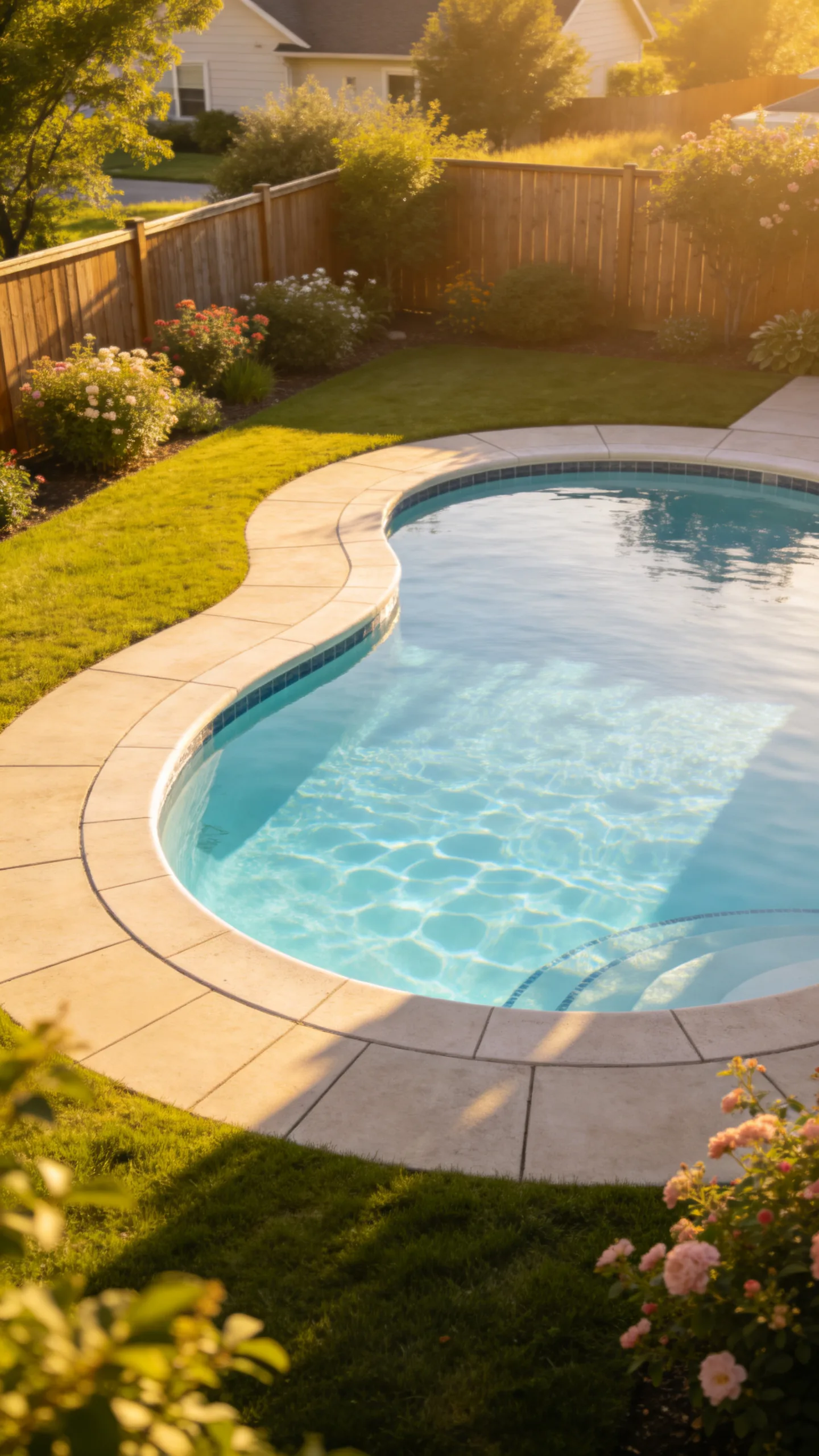 2. Wraparound Concrete Pavers for a Clean Look