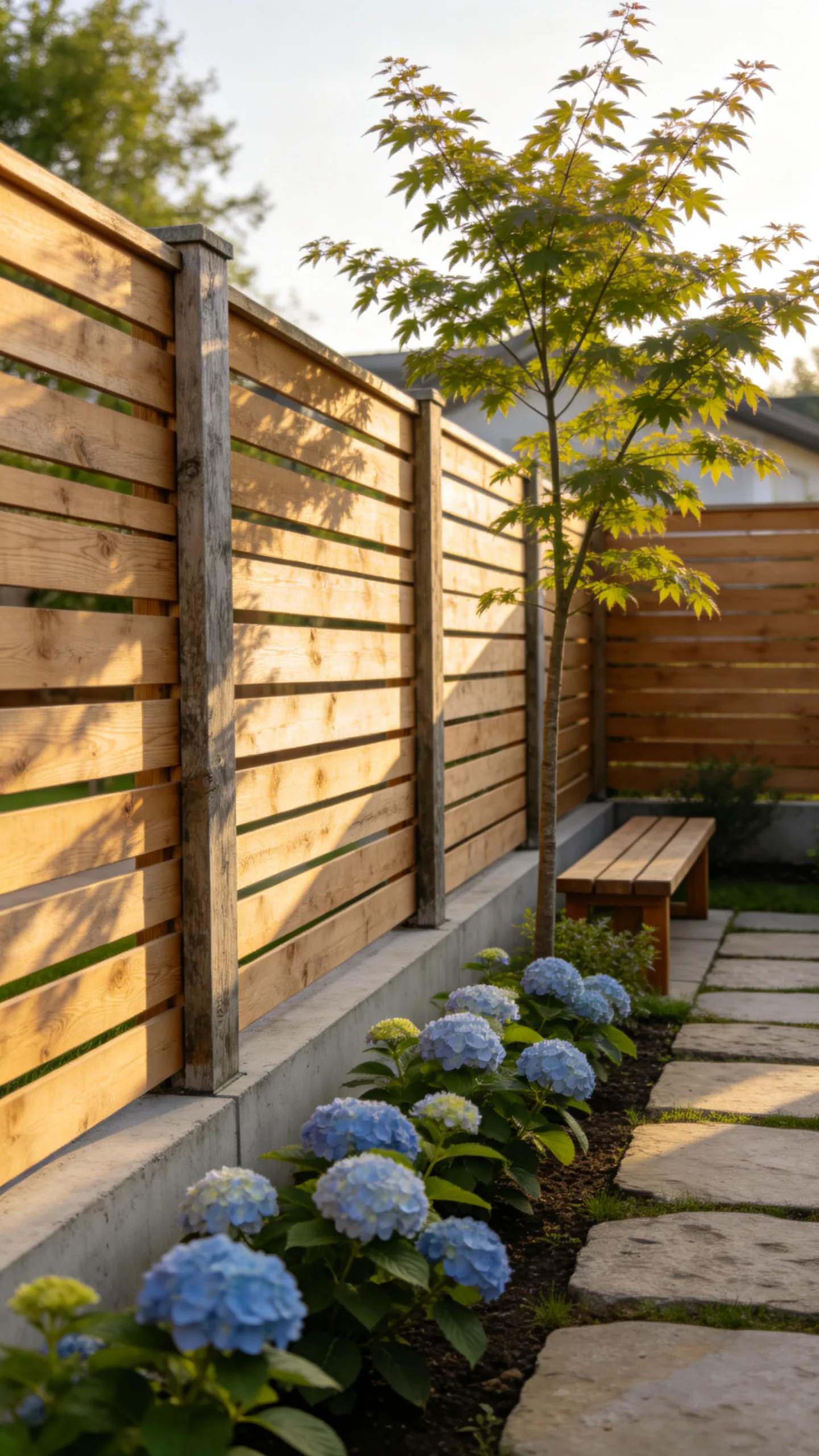 2. Horizontal Cedar Slats for Side Yards