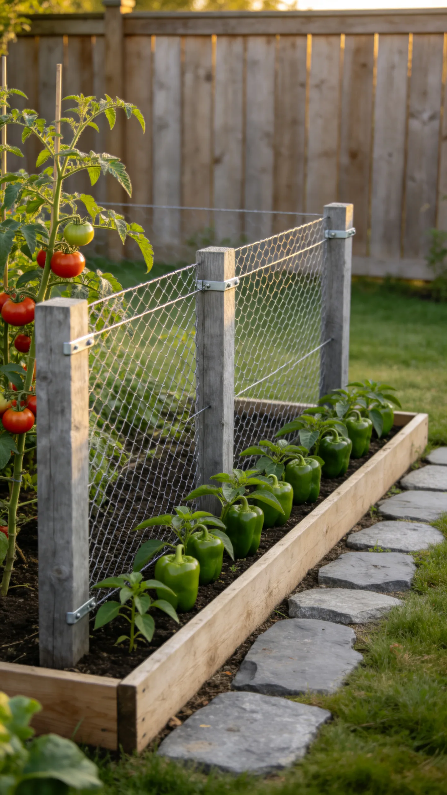 3. Deer-Resistant Wire and Wood Vegetable Border