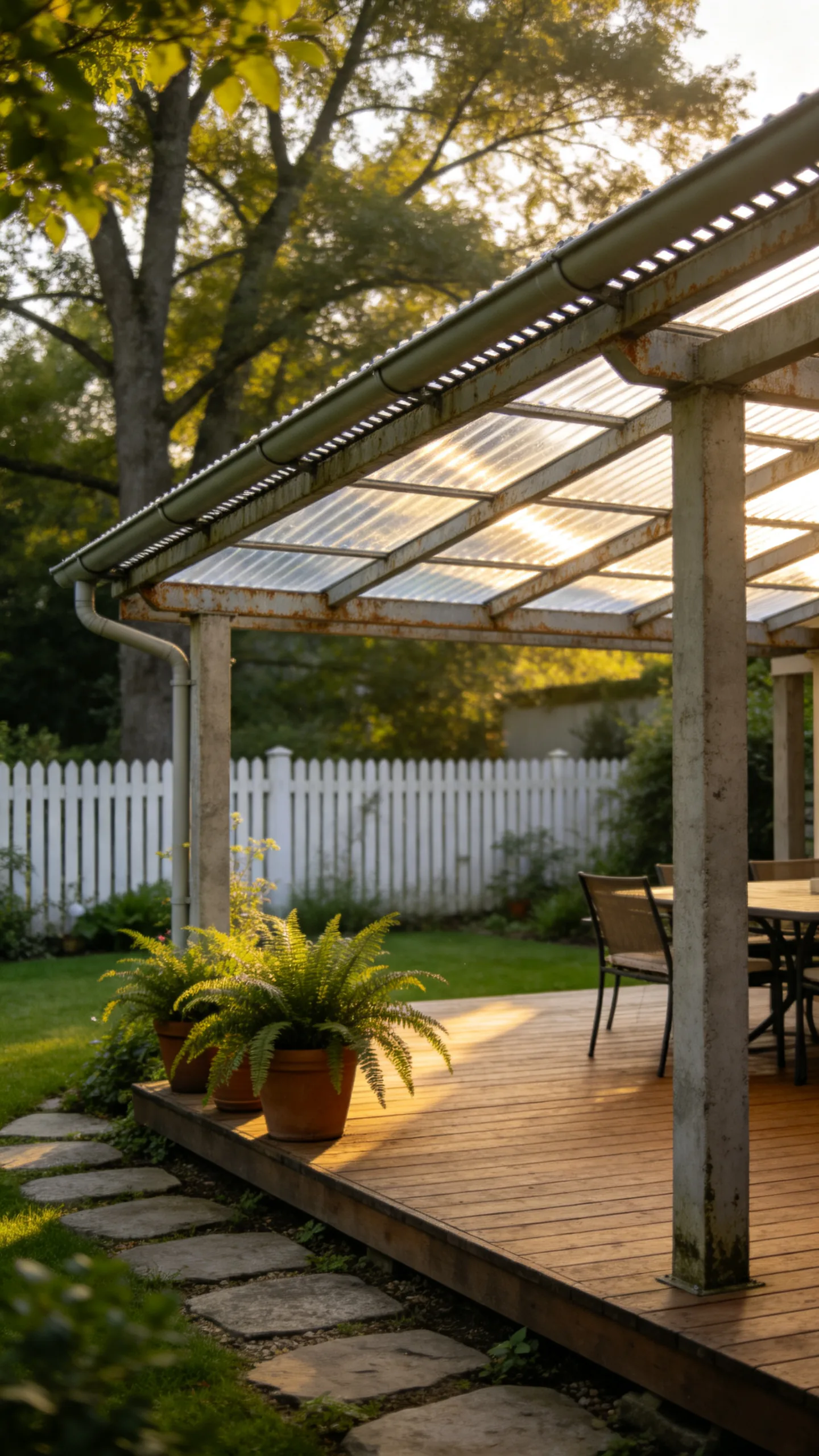3. Polycarbonate Roof Extension for Year-Round Rain Protection
