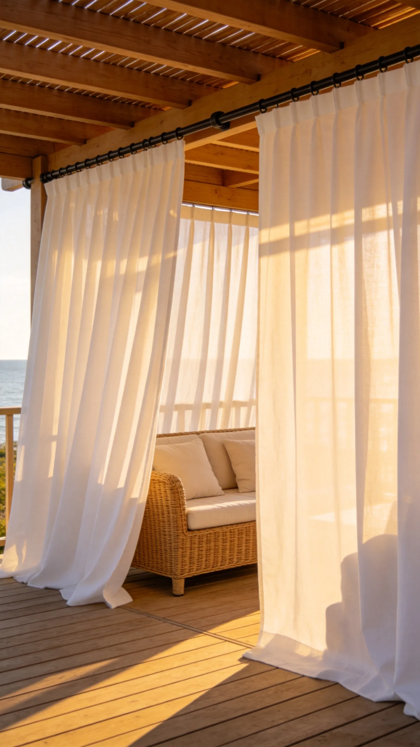4. Hanging Outdoor Curtains for a Cabana Vibe