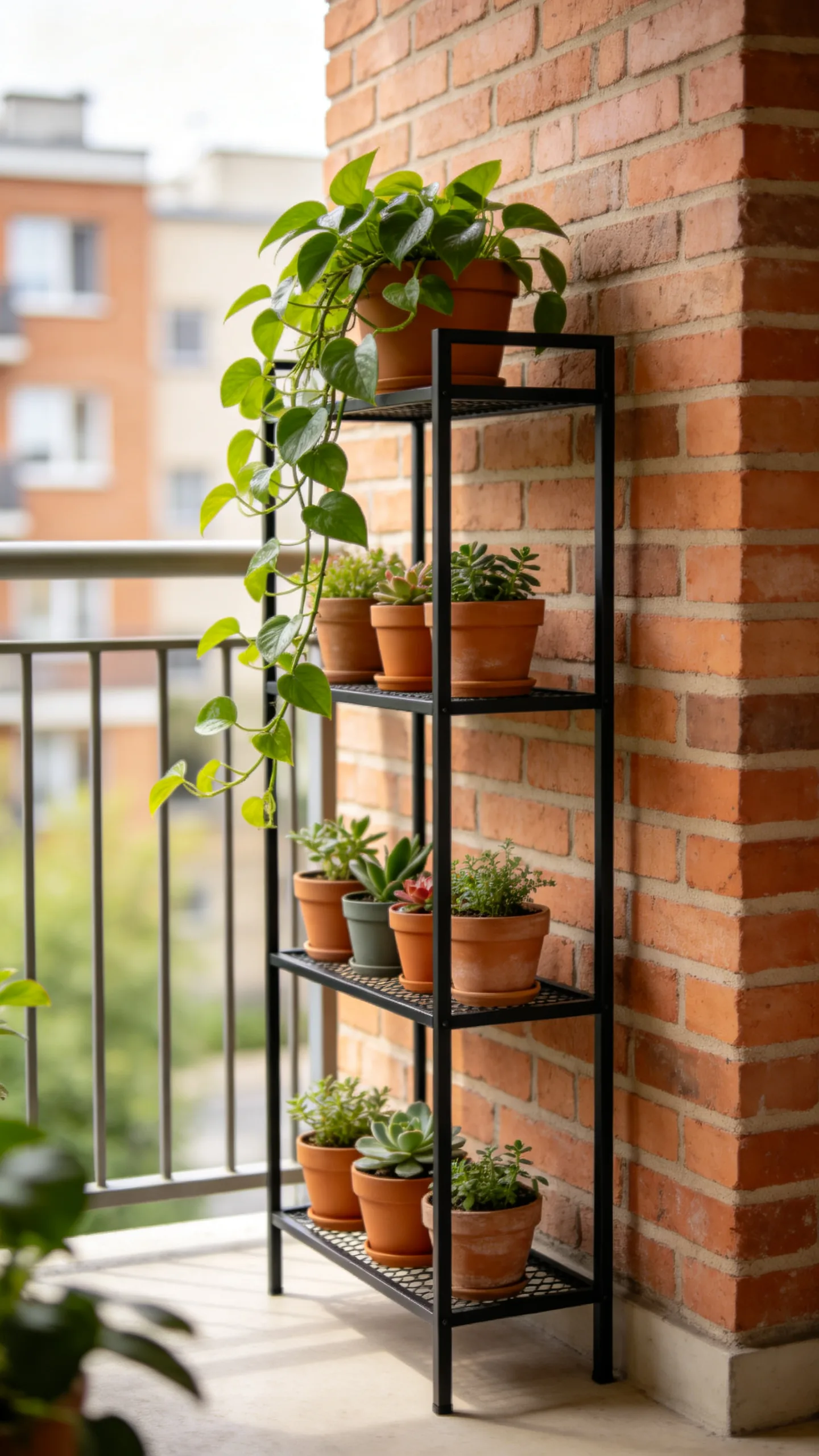 4. Add a Narrow Plant Shelf Against One Wall