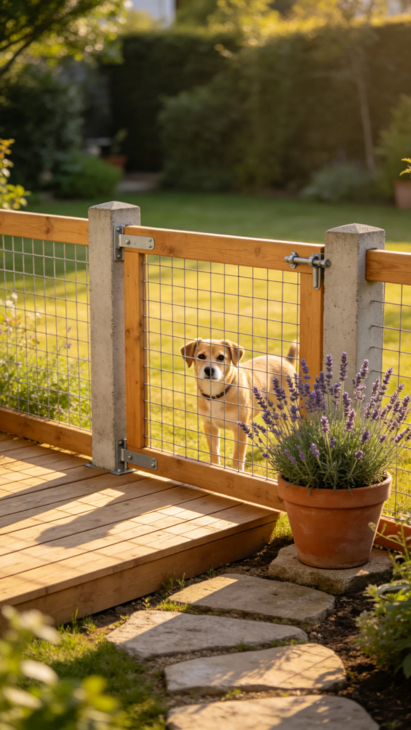 4. Wire-Mesh and Timber Frame for Pet Safety