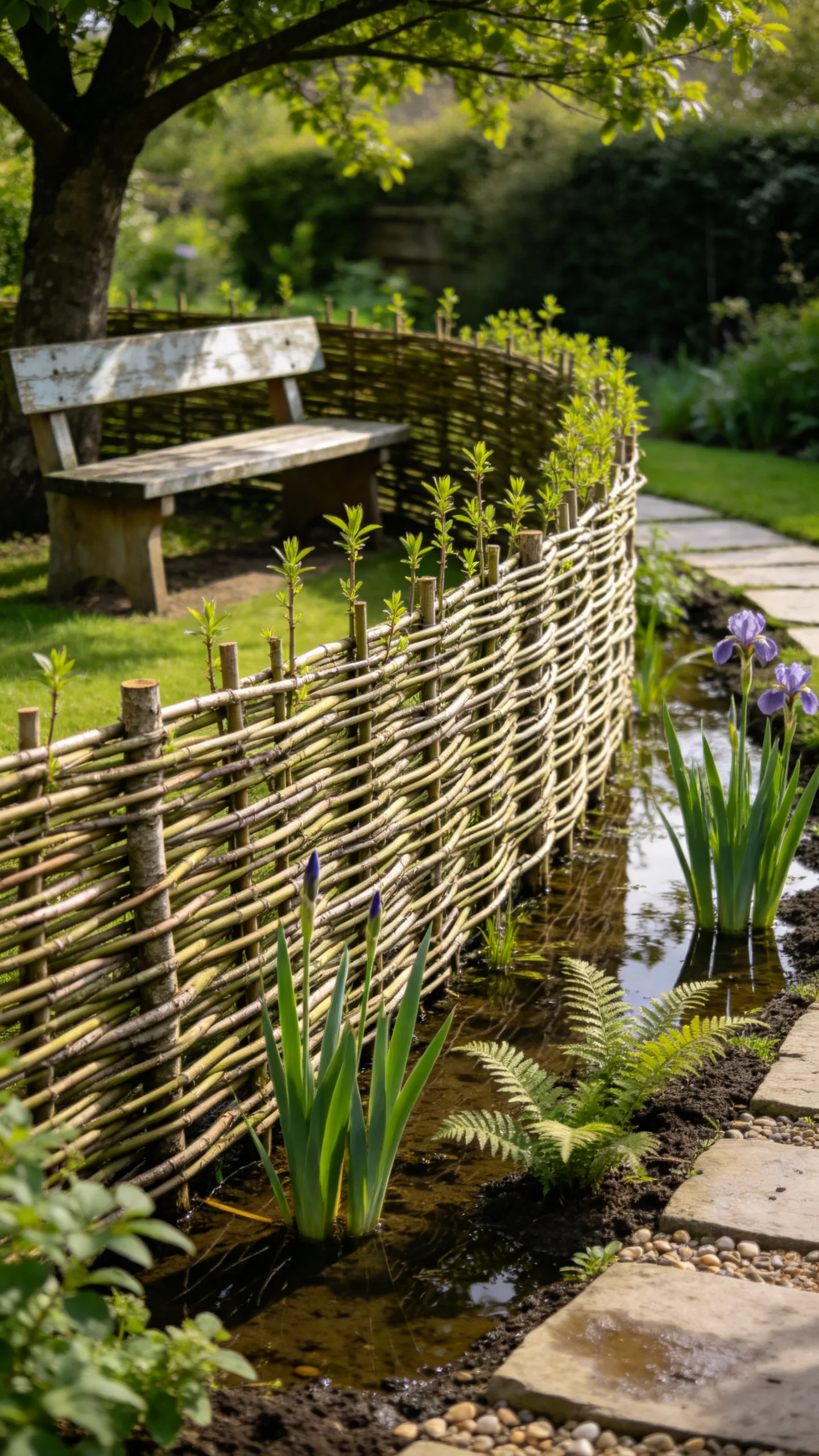 5. Living Willow Fence for Wet Garden Zones
