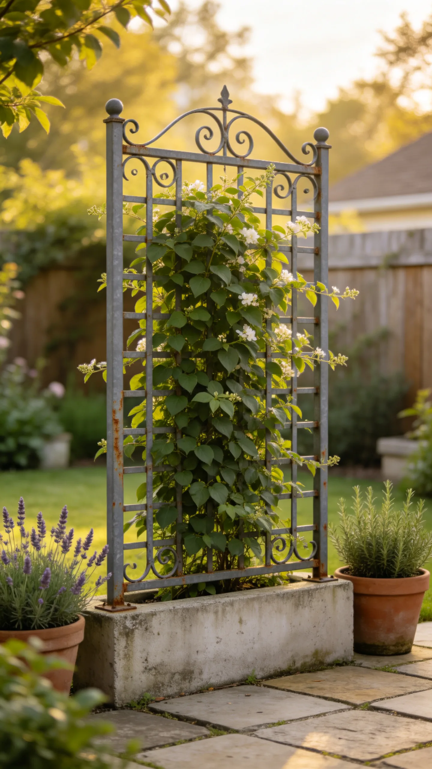 6. Decorative Metal Trellis and Climber Screen