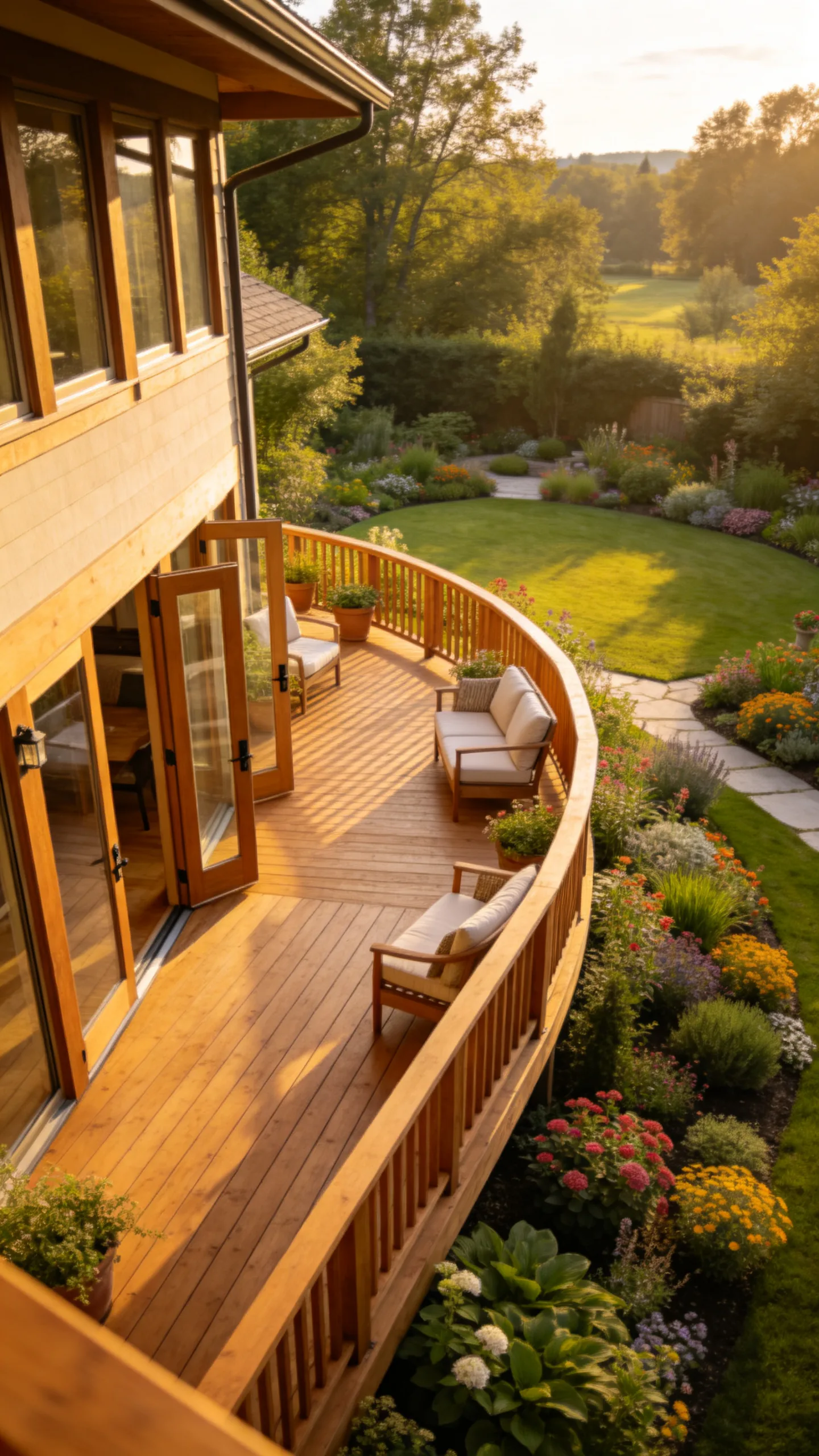7. Wraparound Decks for Expanding Views