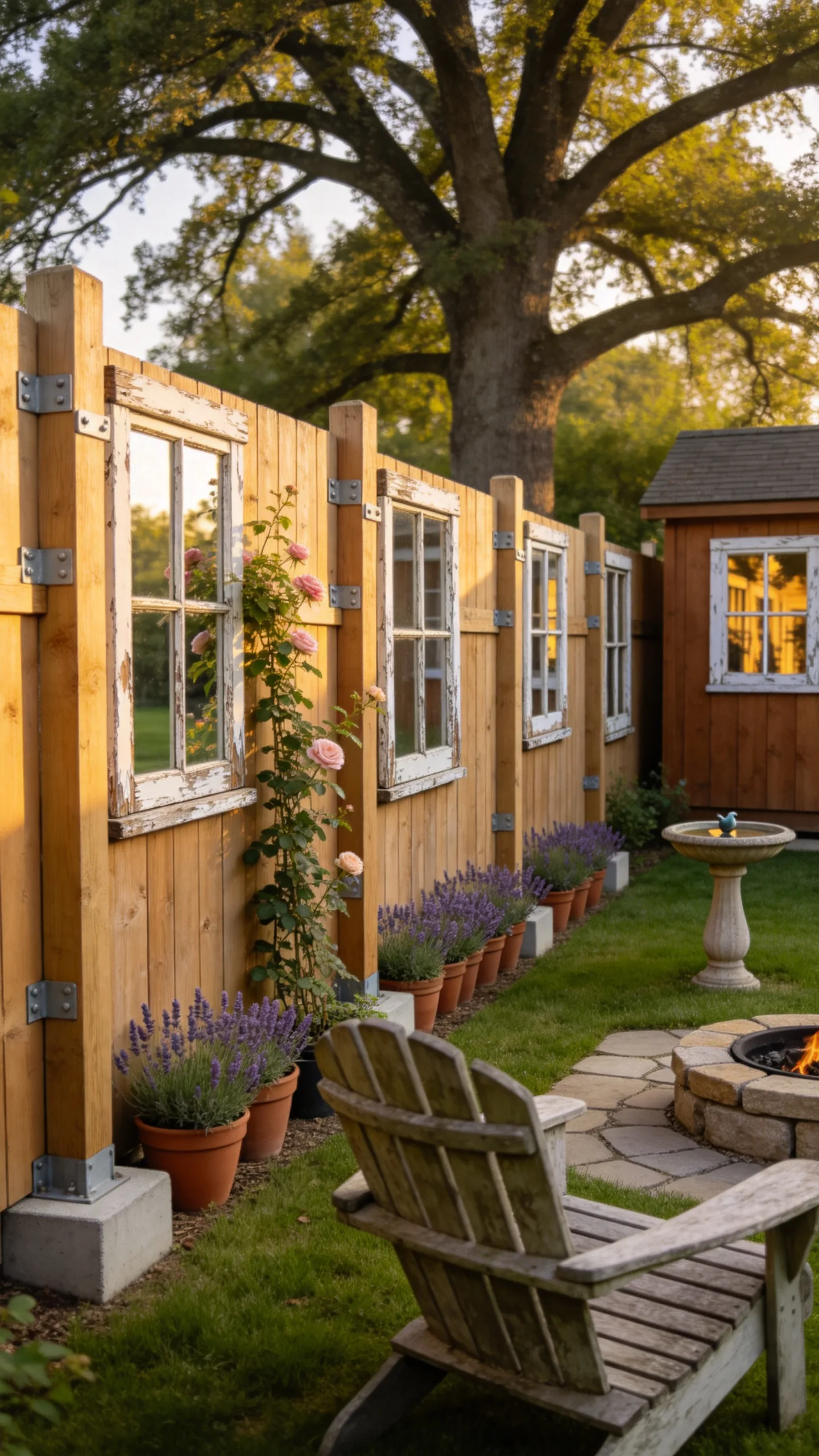 7. Salvaged Window Frame Fence Panels